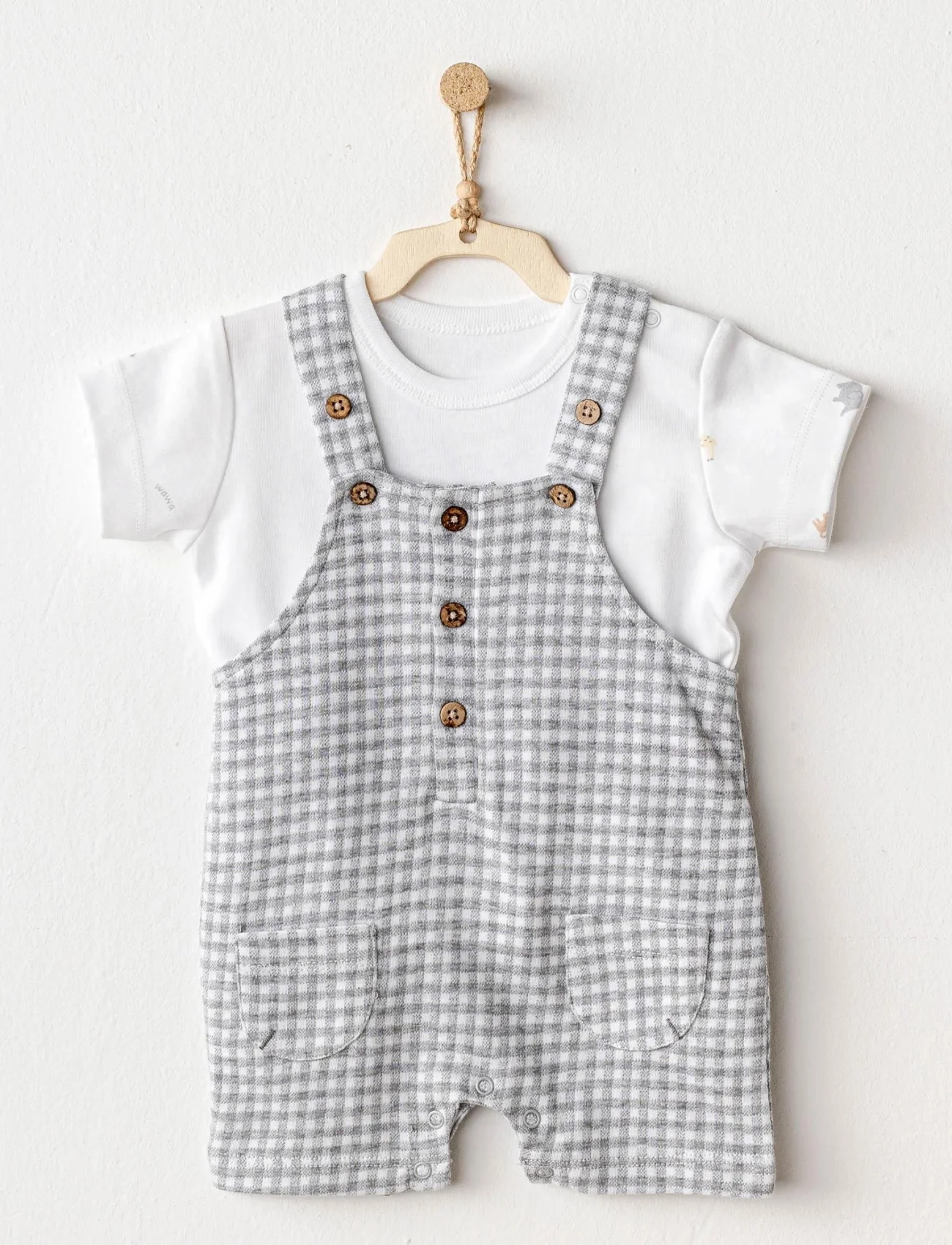 Andywawa Ac25804 Jumpsuit Set Little King Salopet Takım Grey