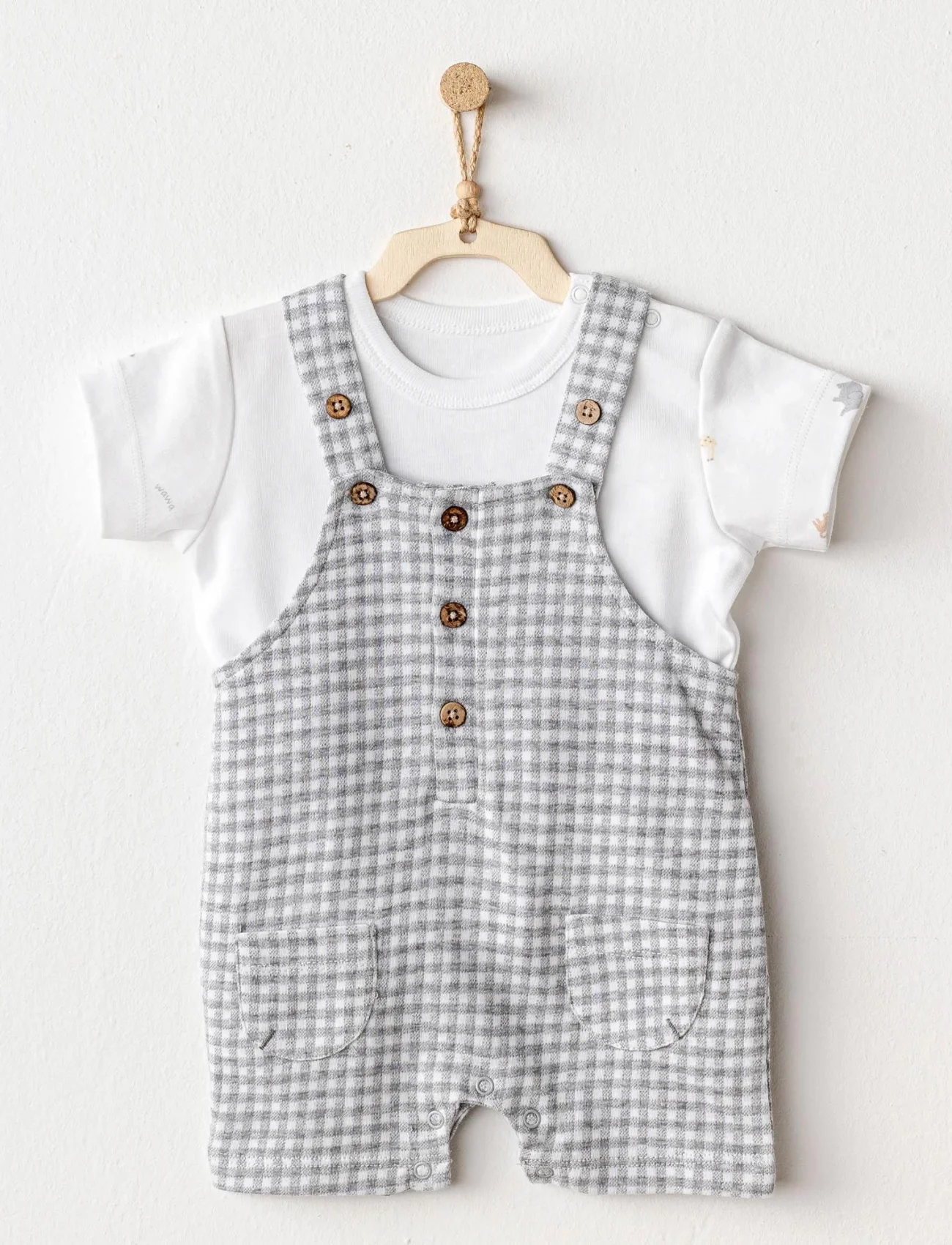Andywawa Ac25804 Jumpsuit Set Little King Salopet Takım Grey