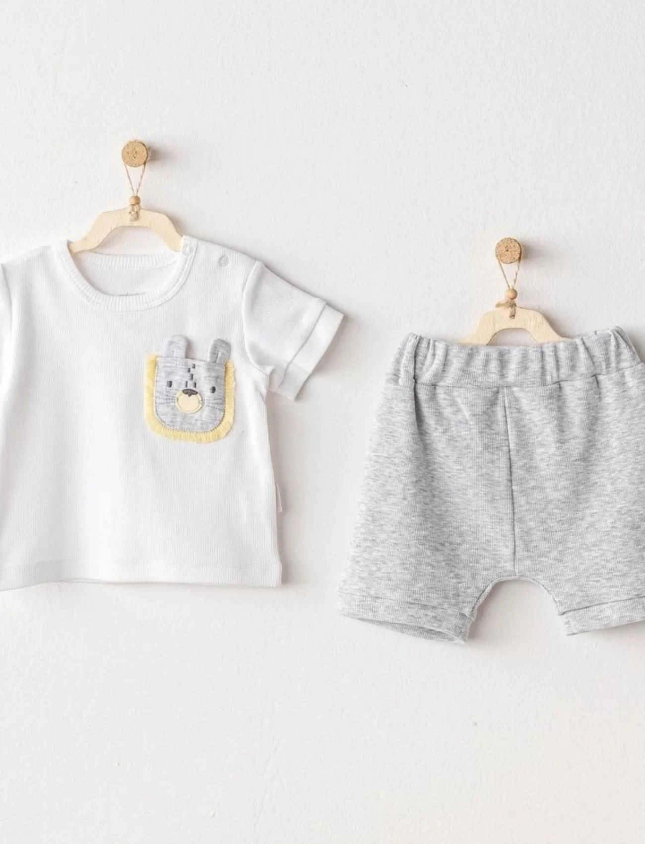 Andywawa Ac25812 Little King 2li Bebe Takım Grey