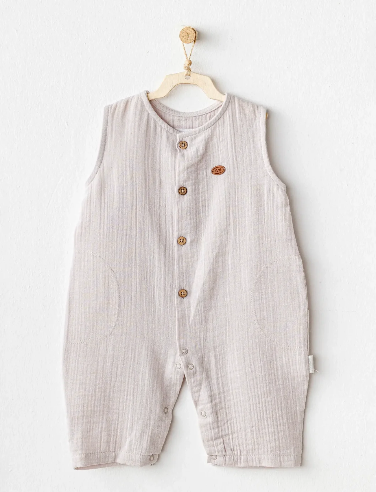 Andywawa Ac25883 Müslin Home Bebe Tulum Beige