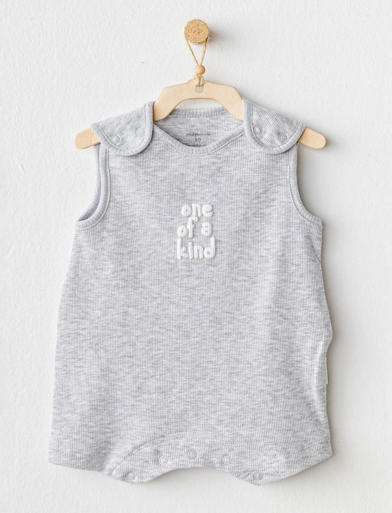 Andywawa Ac25895 Romper Basic Bebek Tulum Grey Melange