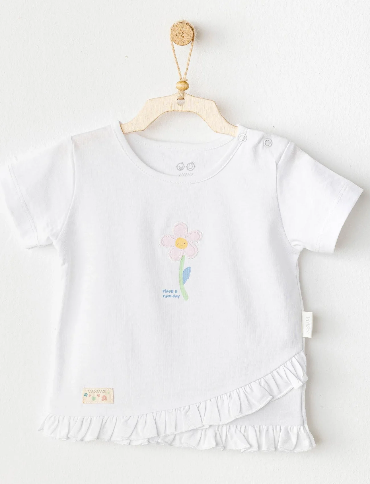 Andywawa Ac25966 Casual Bebek Tişört White