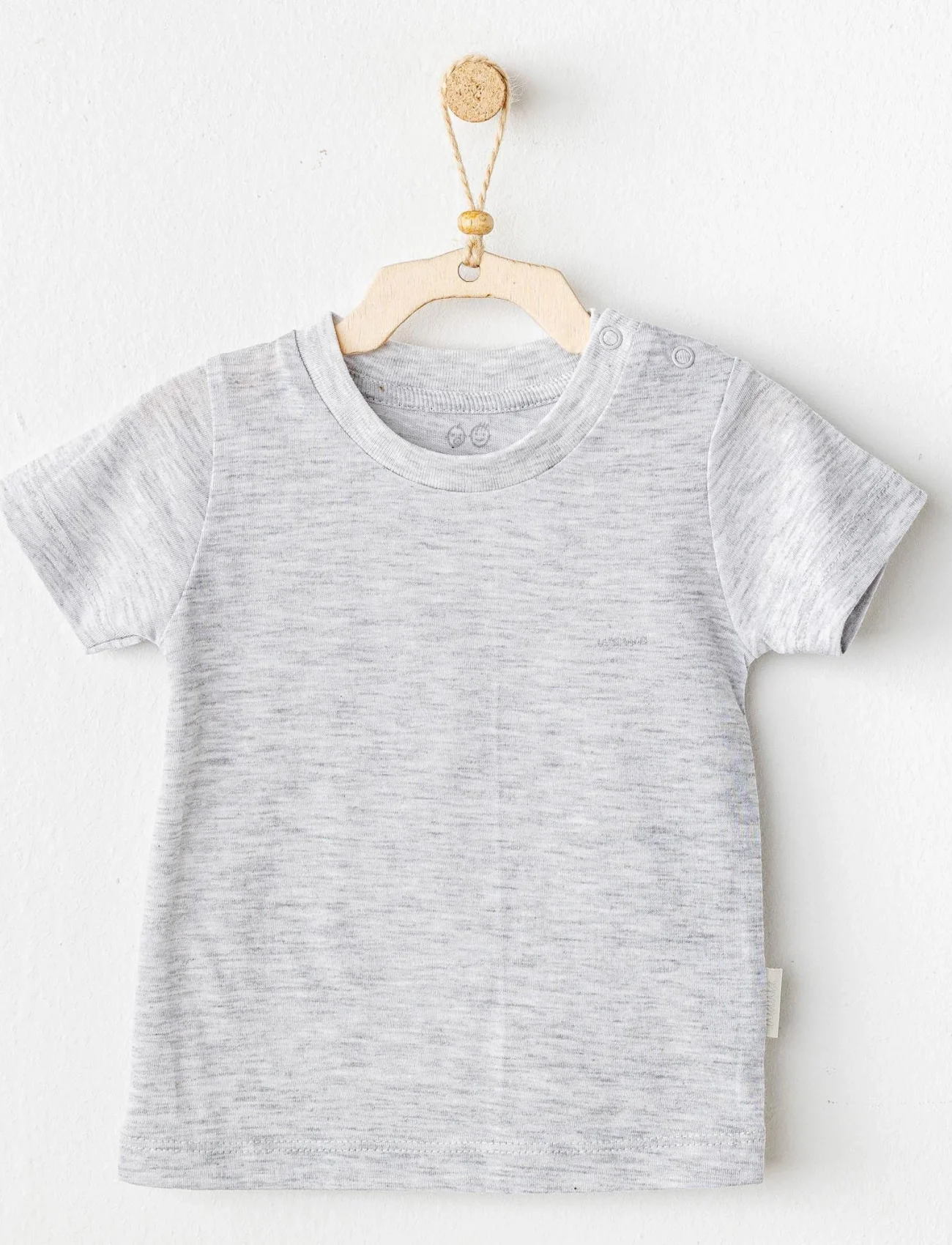 Andywawa Ac25971 Casual Bebek Tişört Grey Melange