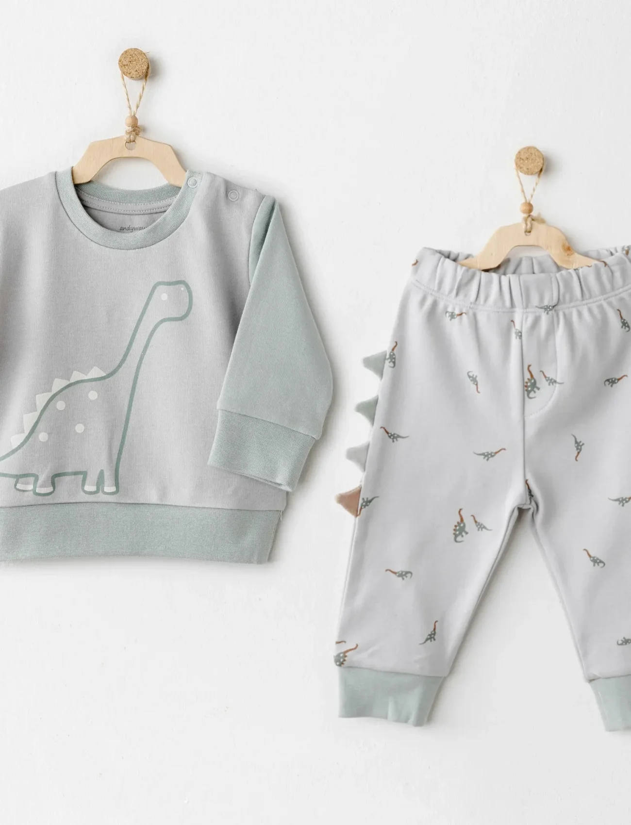 Andywawa Ac26005 Mummy S Snuggle Saurus 2li Bebek Takım Green