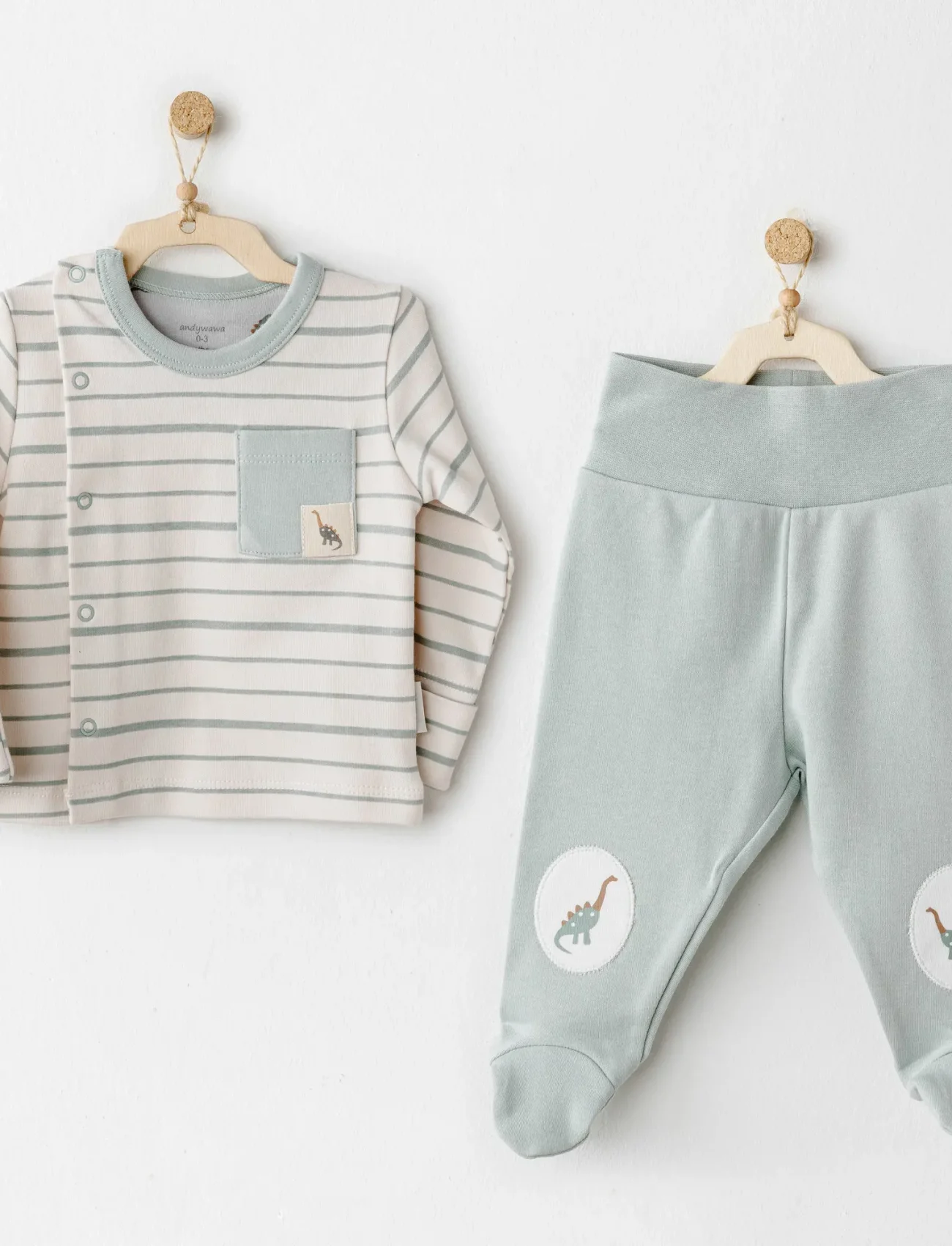 Andywawa Ac26009 Mummy S Snuggle Saurus 2li Zıbın Takım Green