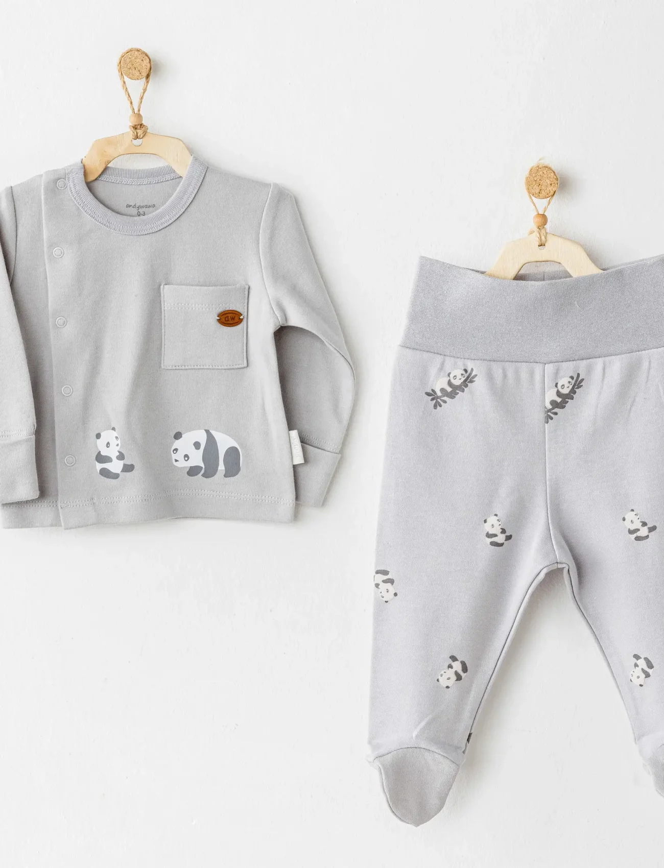 Andywawa Ac26024 Keep Smiling 2li Zıbın Takım Grey