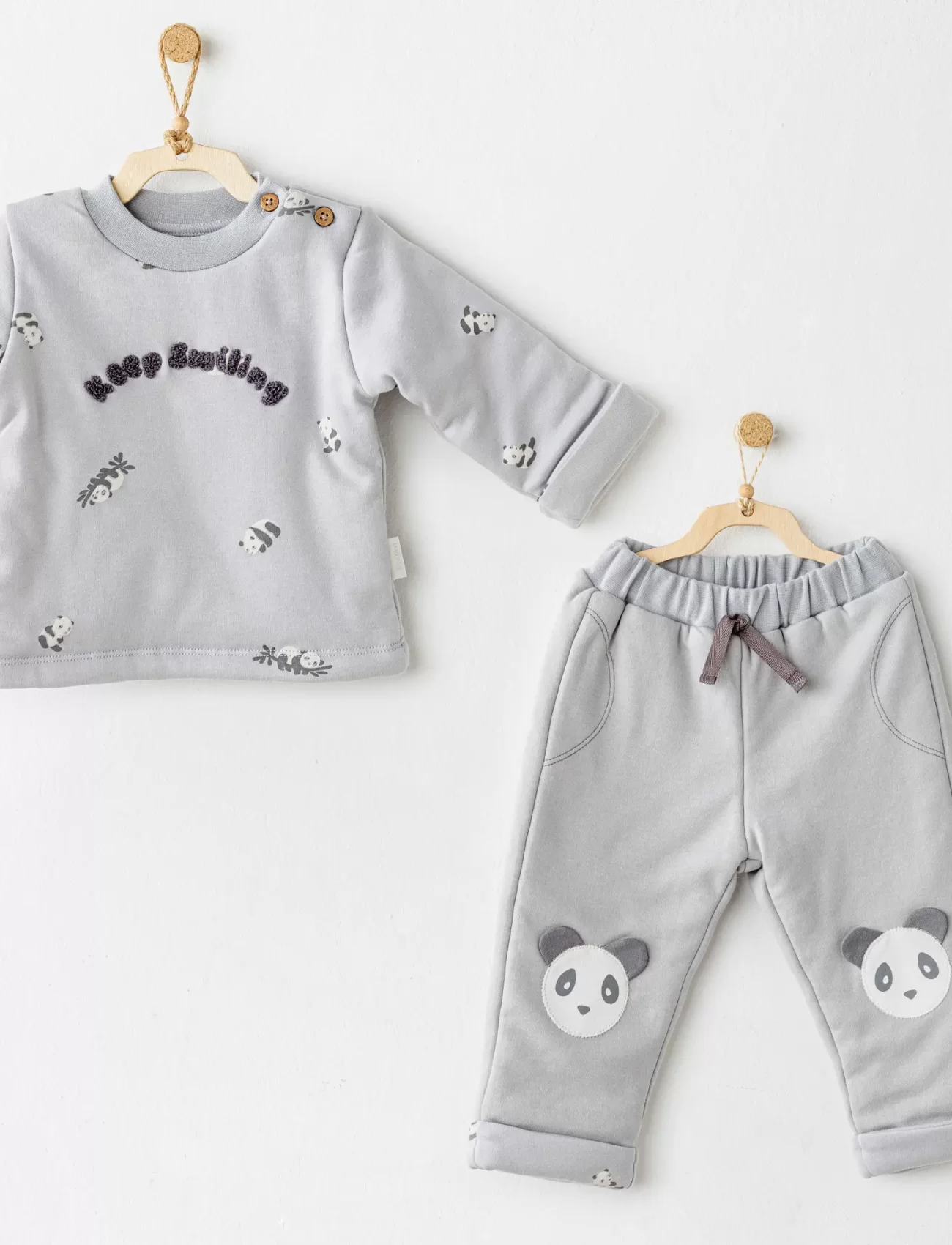Andywawa Ac26028 Fiber Keep Smiling 2li Takım Grey