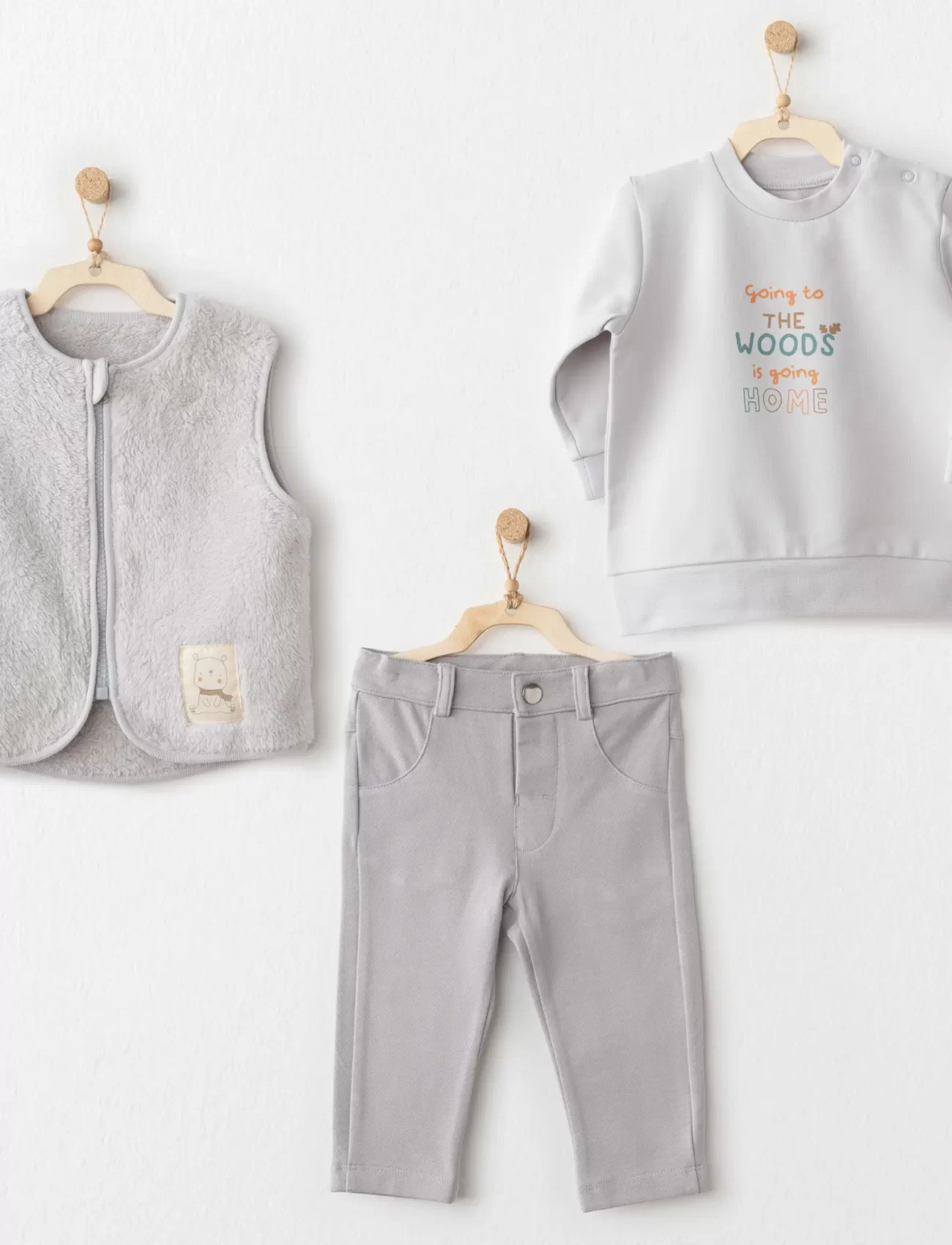 Andywawa Ac26111 Hello Autumn 3lü Takım Grey