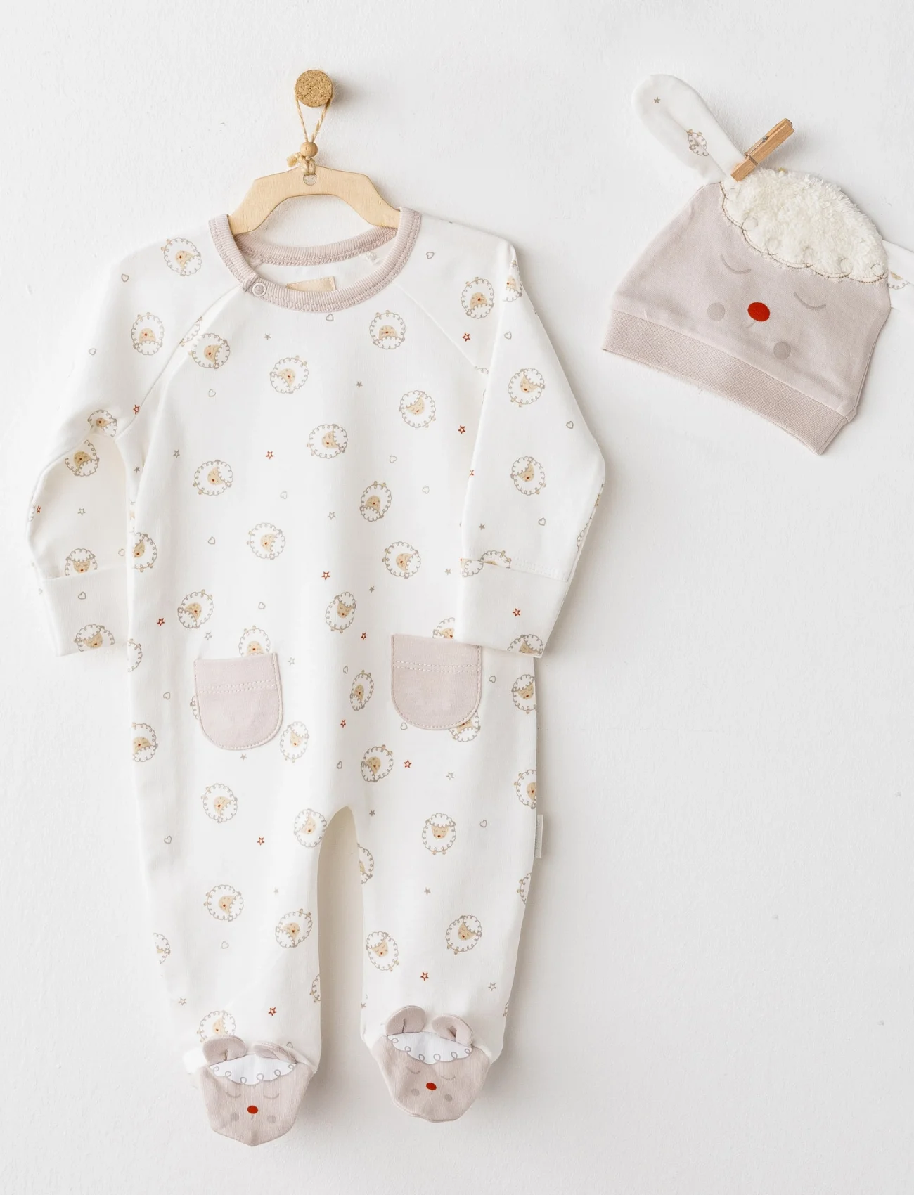 Andywawa Ac26154 Tinny Sheeps Tulum Takım Ekru