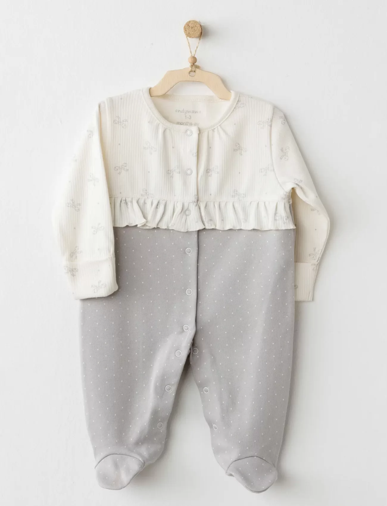 Andywawa Ac26255 Baby Bow Bliss Tulum Ecru Grey
