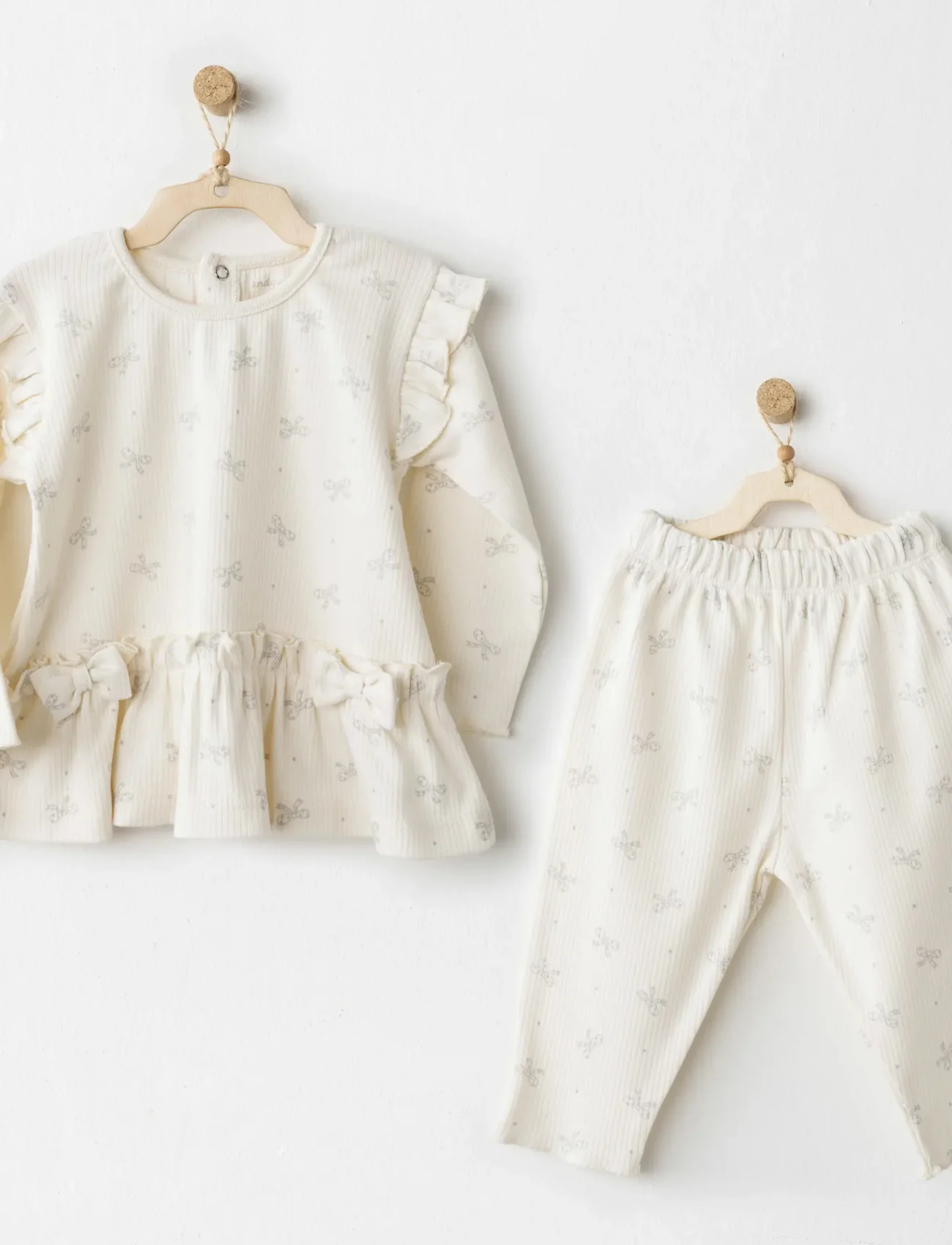 Andywawa Ac26256 Baby Bow Bliss 2li Takım Ekru