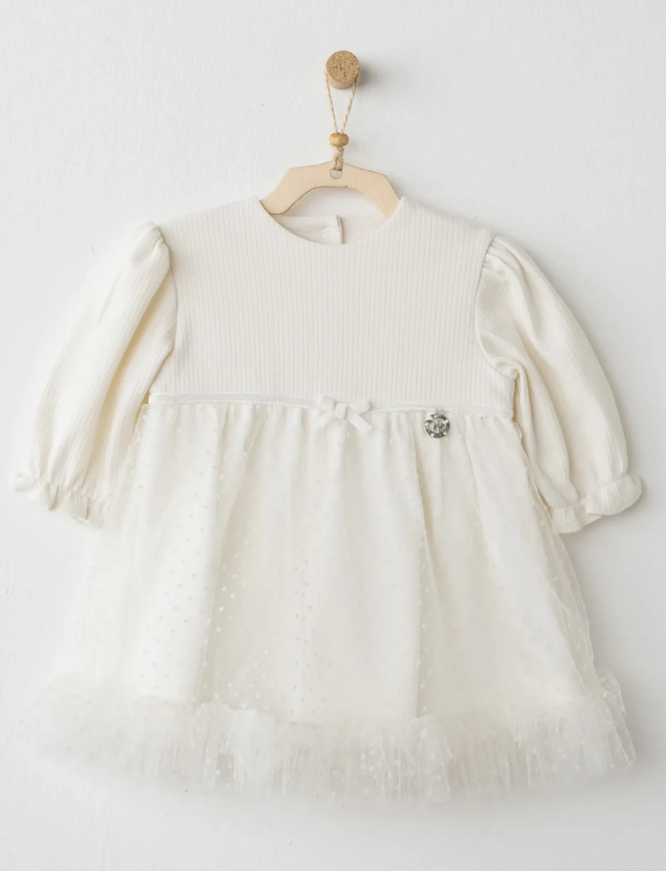 Andywawa Ac26257 Baby Bow Bliss Elbise Ekru