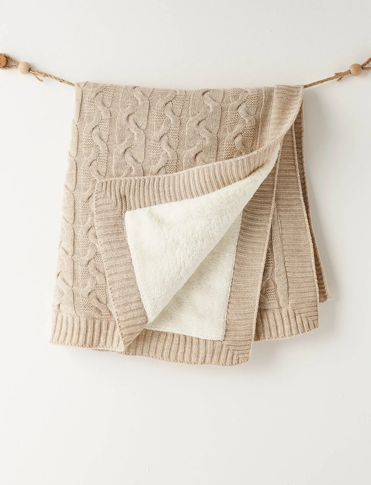 Andywawa Ac26340 Triko Battaniye Beige Melange