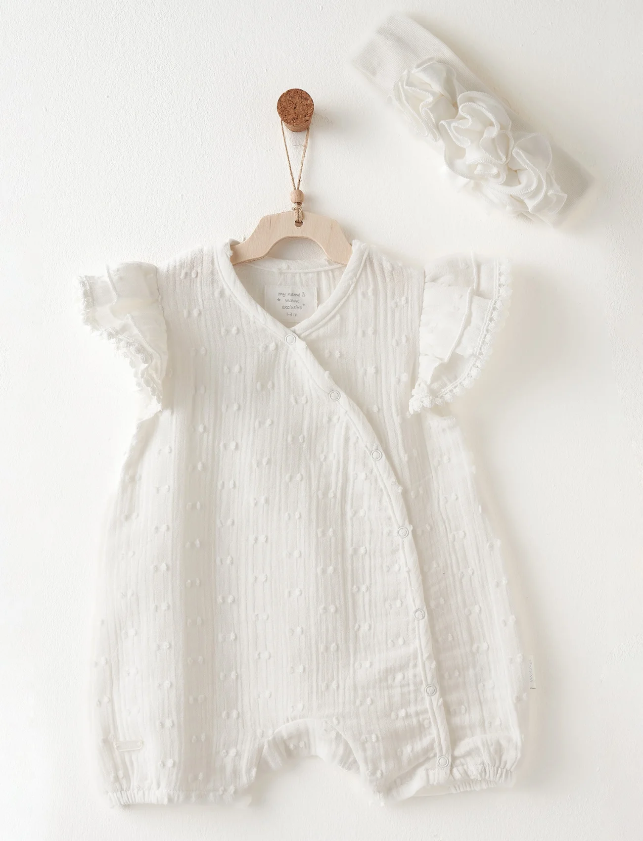 Andywawa Ac26642 Baby Chic Tulum Takım Ekru