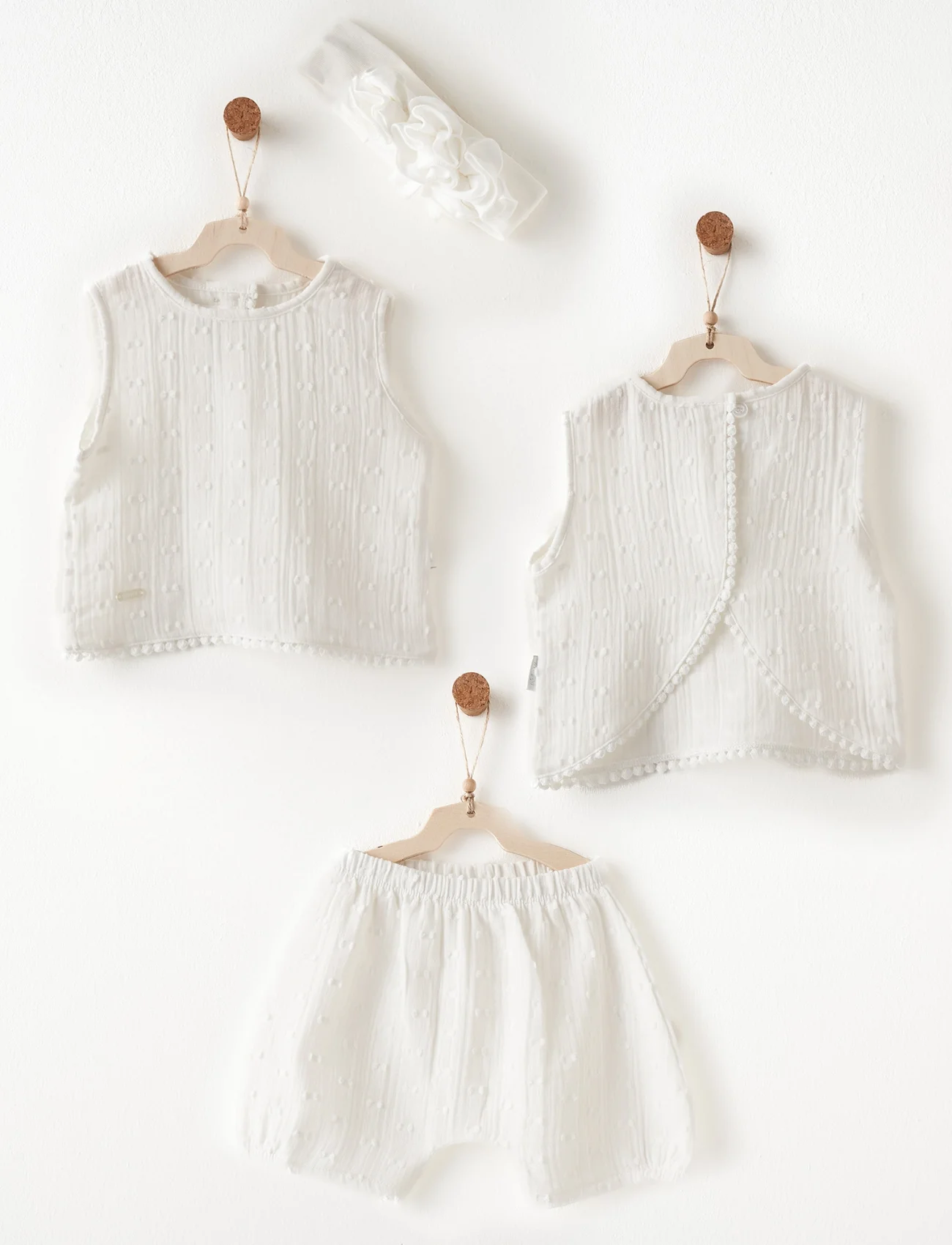 Andywawa Ac26643 Baby Chic 3lü Takım Ekru