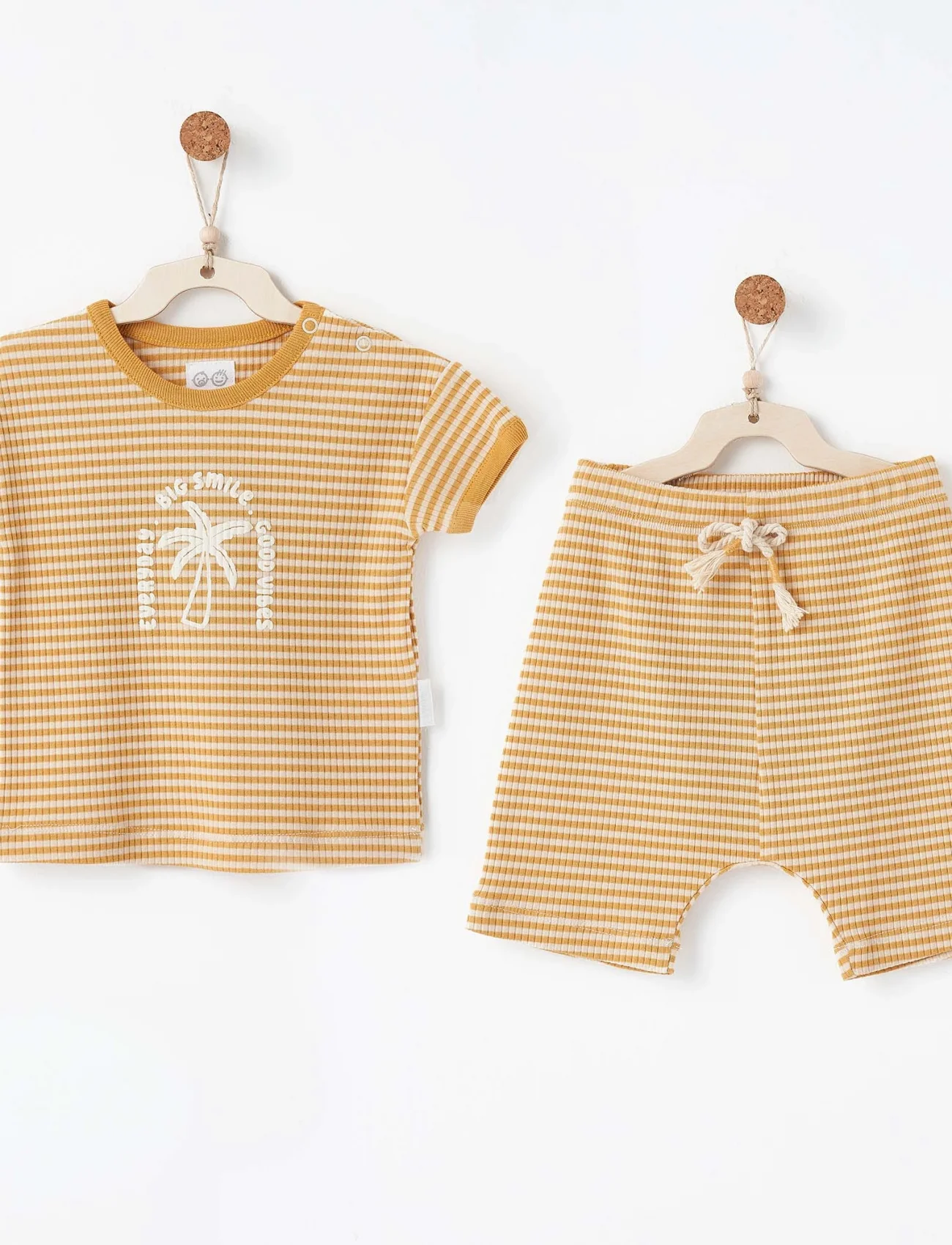 Andywawa Ac26672 Bamboo Striped 2li Takım Mustard