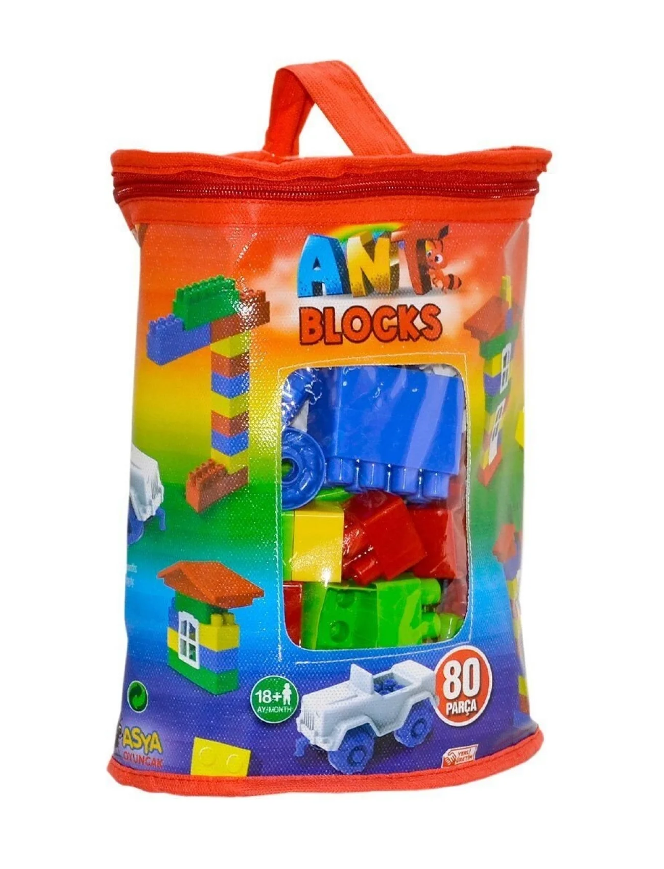 ANT081 Ant Blocks 80 Parça Çantalı Blok Seti