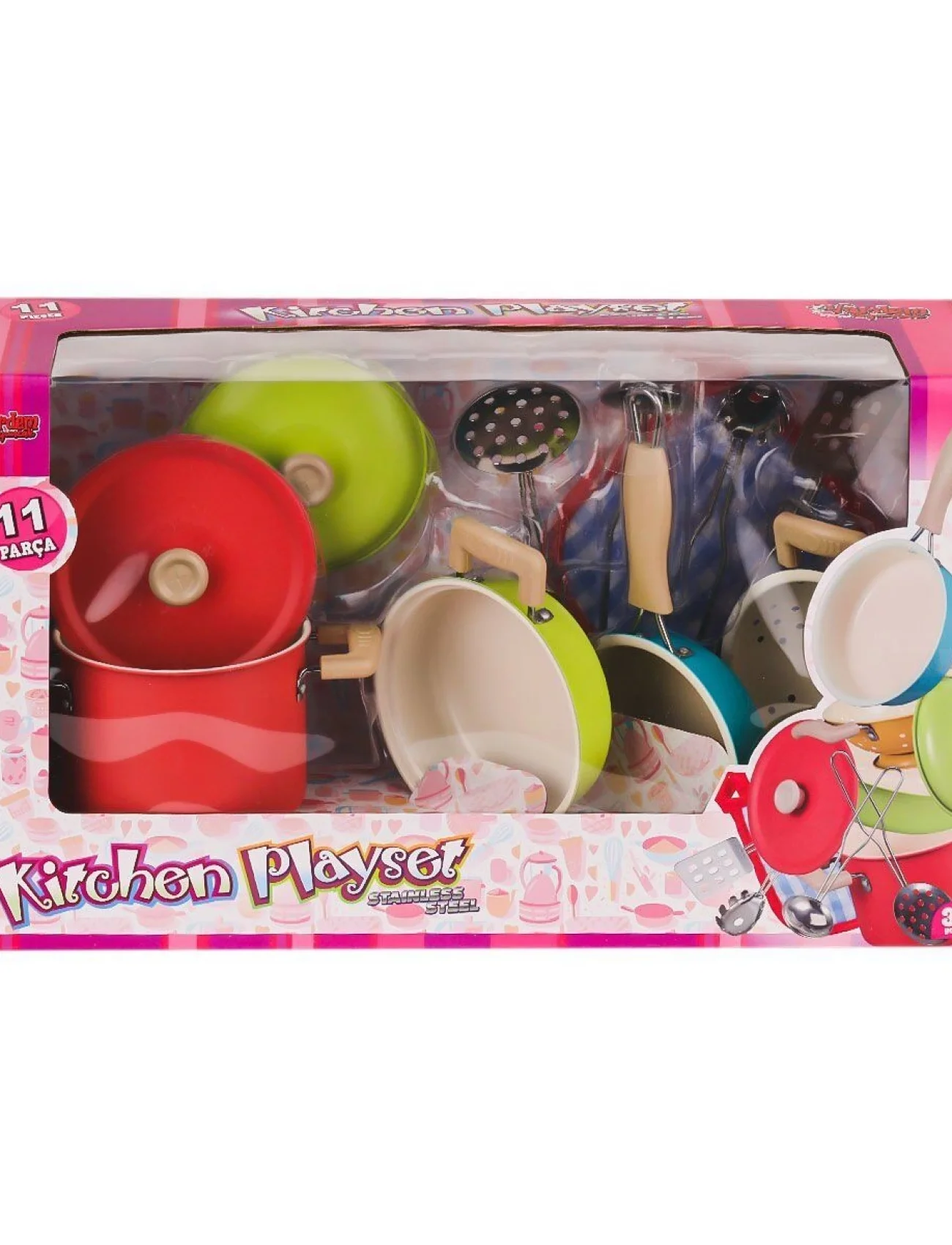 ATF-3815-7A Renkli Emaye Tencere Tava Seti 11 Parça -Vardem Oyuncak