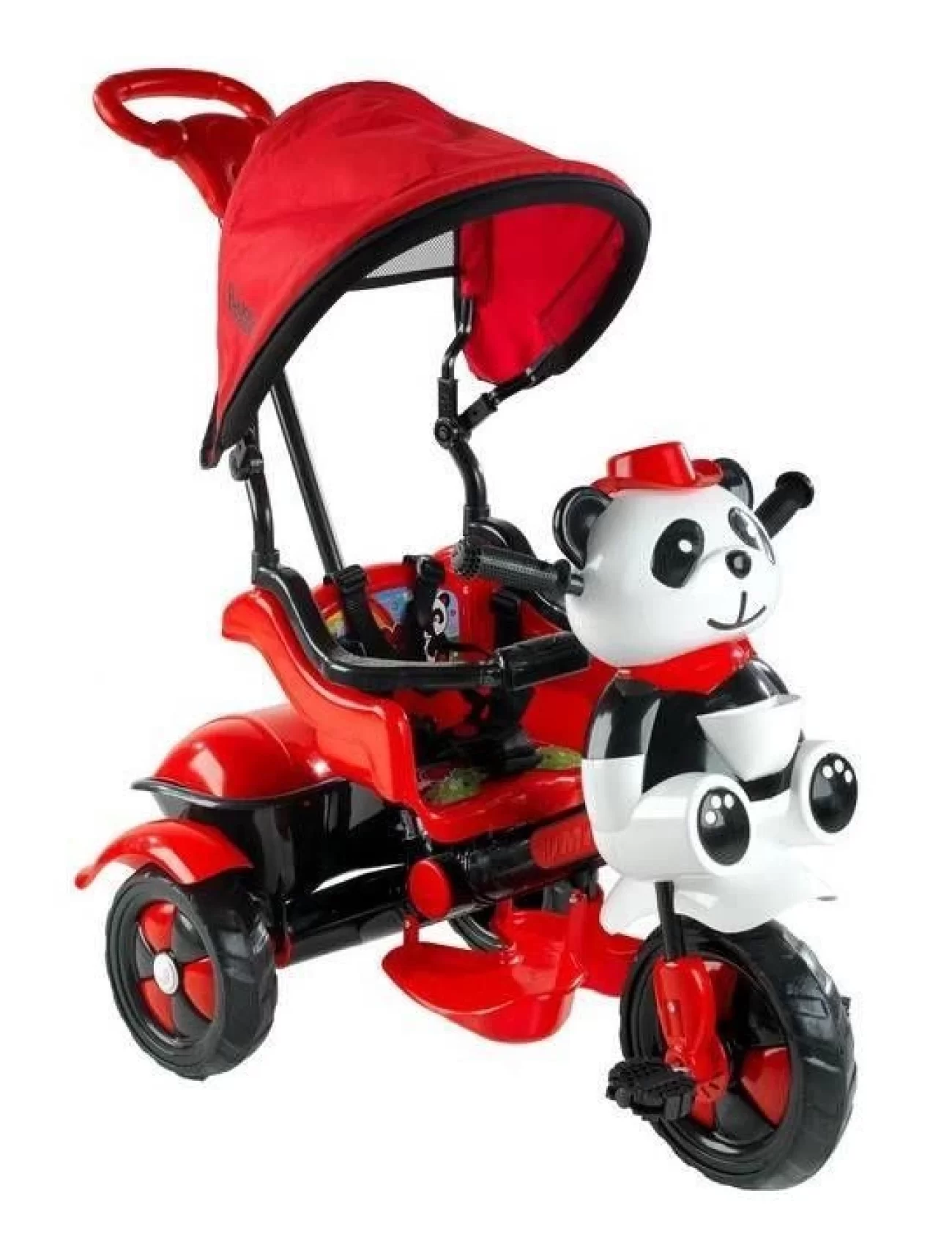 Babyhope 127 Little Panda 3 Tekerli Kontrollü Bisiklet Kırmızı-siyah