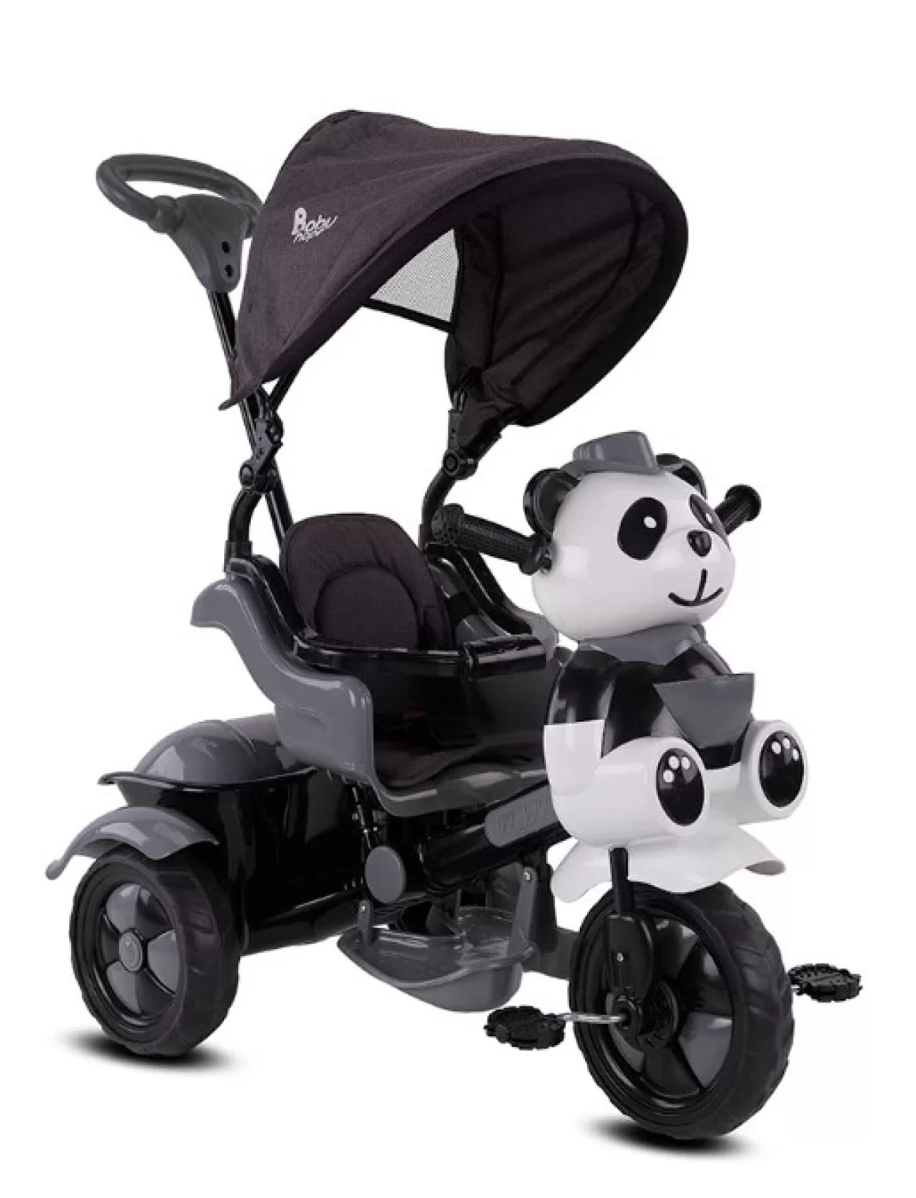Babyhope 127a Little Panda 3 Tekerli Kontrollü Bisiklet (pedli) Gri