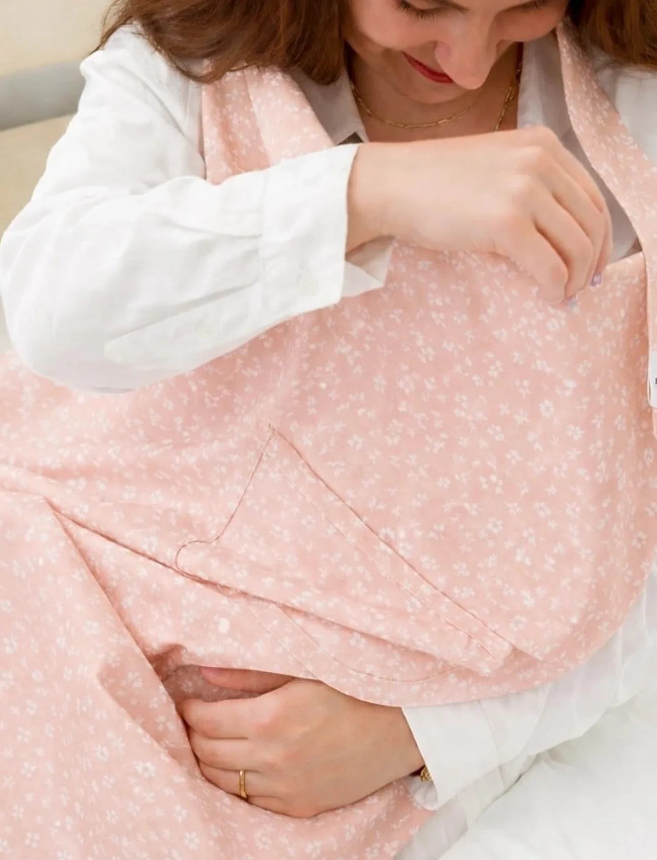 Babyjem Cepli Emzirme Önlüğü 323 Somon Çiçek