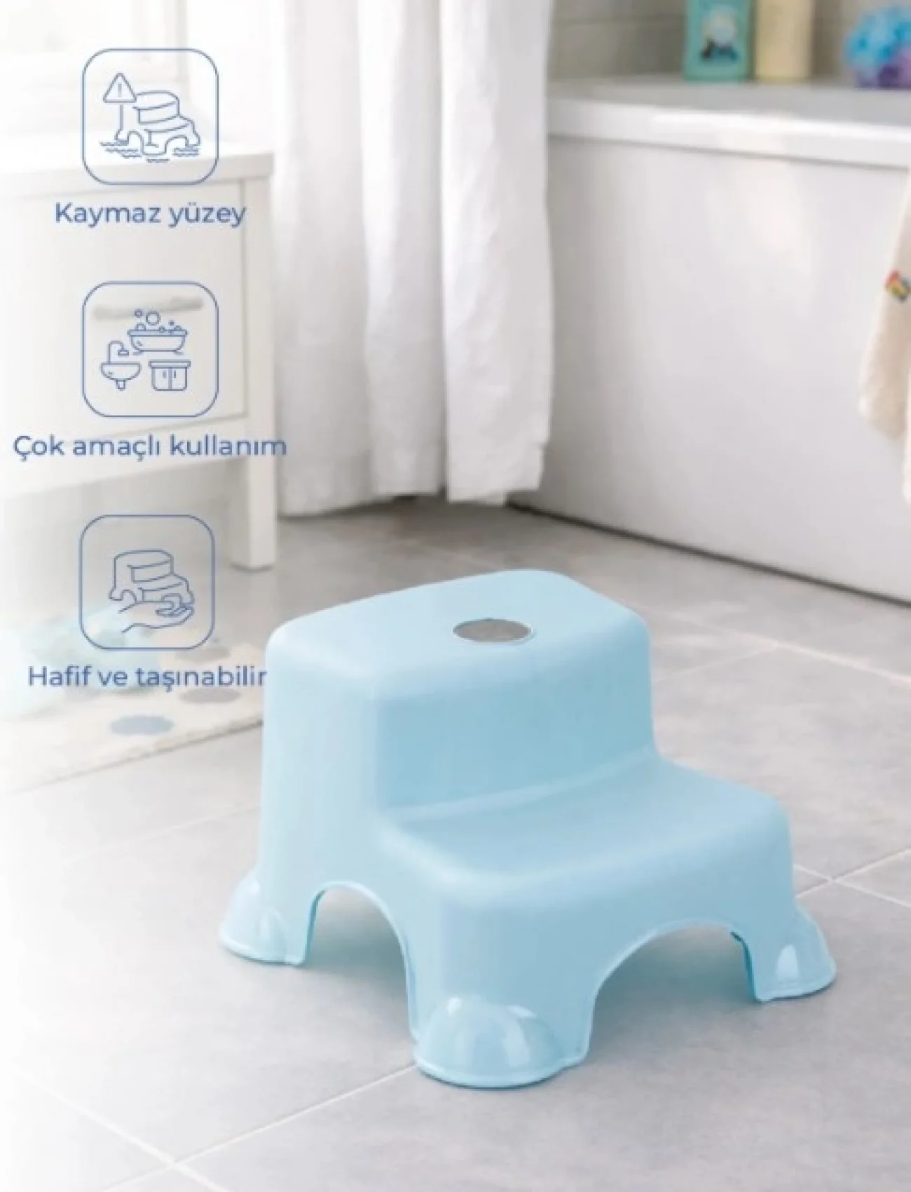 Babyjem Çok Amaçlı Katlı Basamak 516 (yeni) Soft Mavi