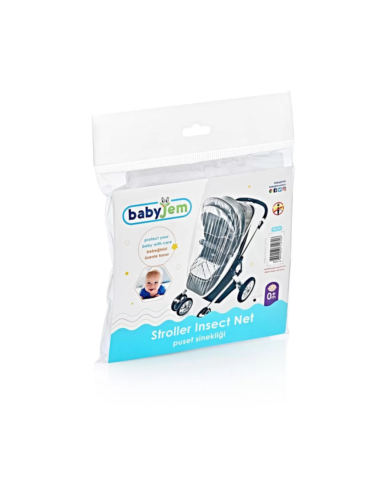 BabyJem Puset Bebek Arabası Sinekliği 070 Beyaz