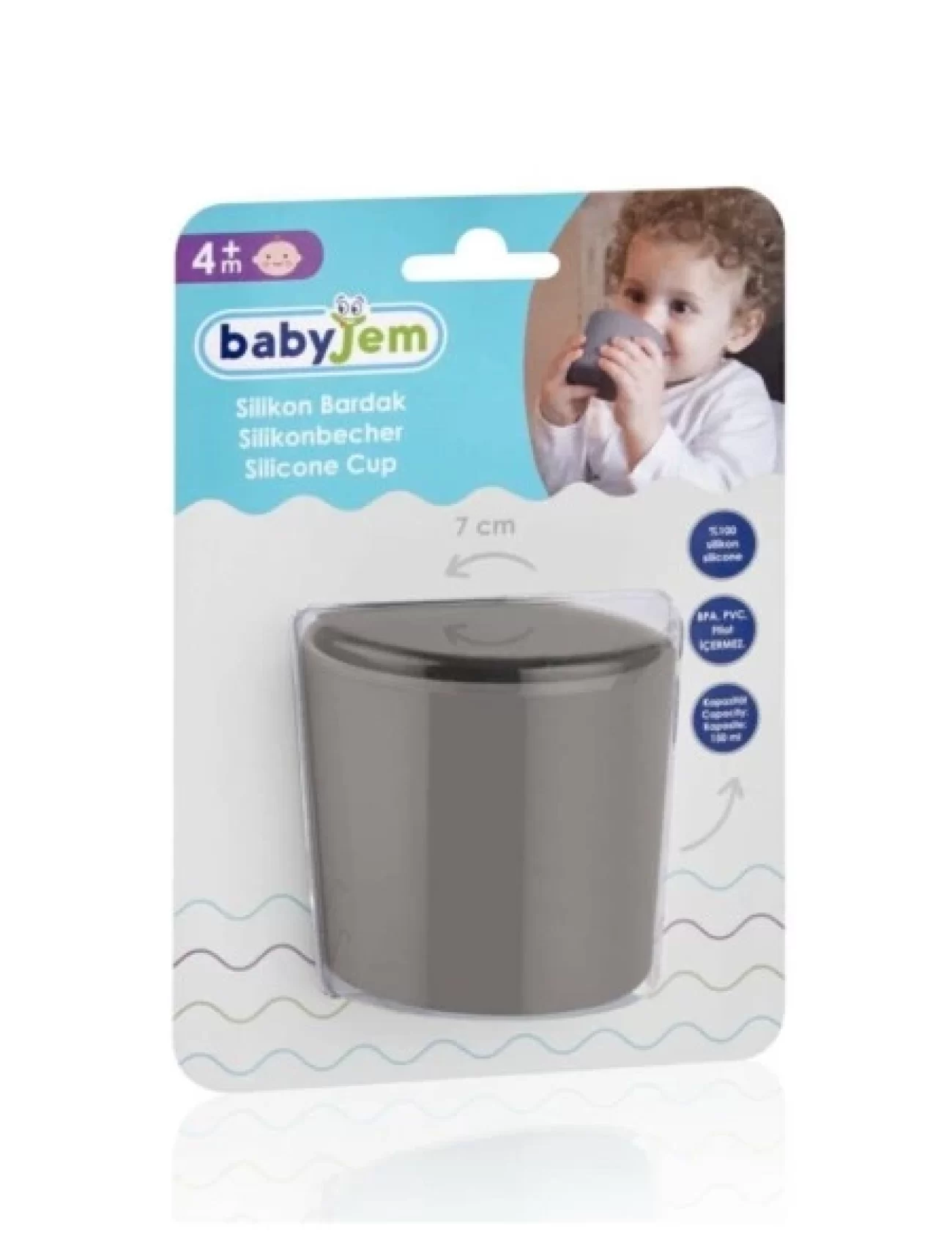 Babyjem Silikon Bardak 714 Gri