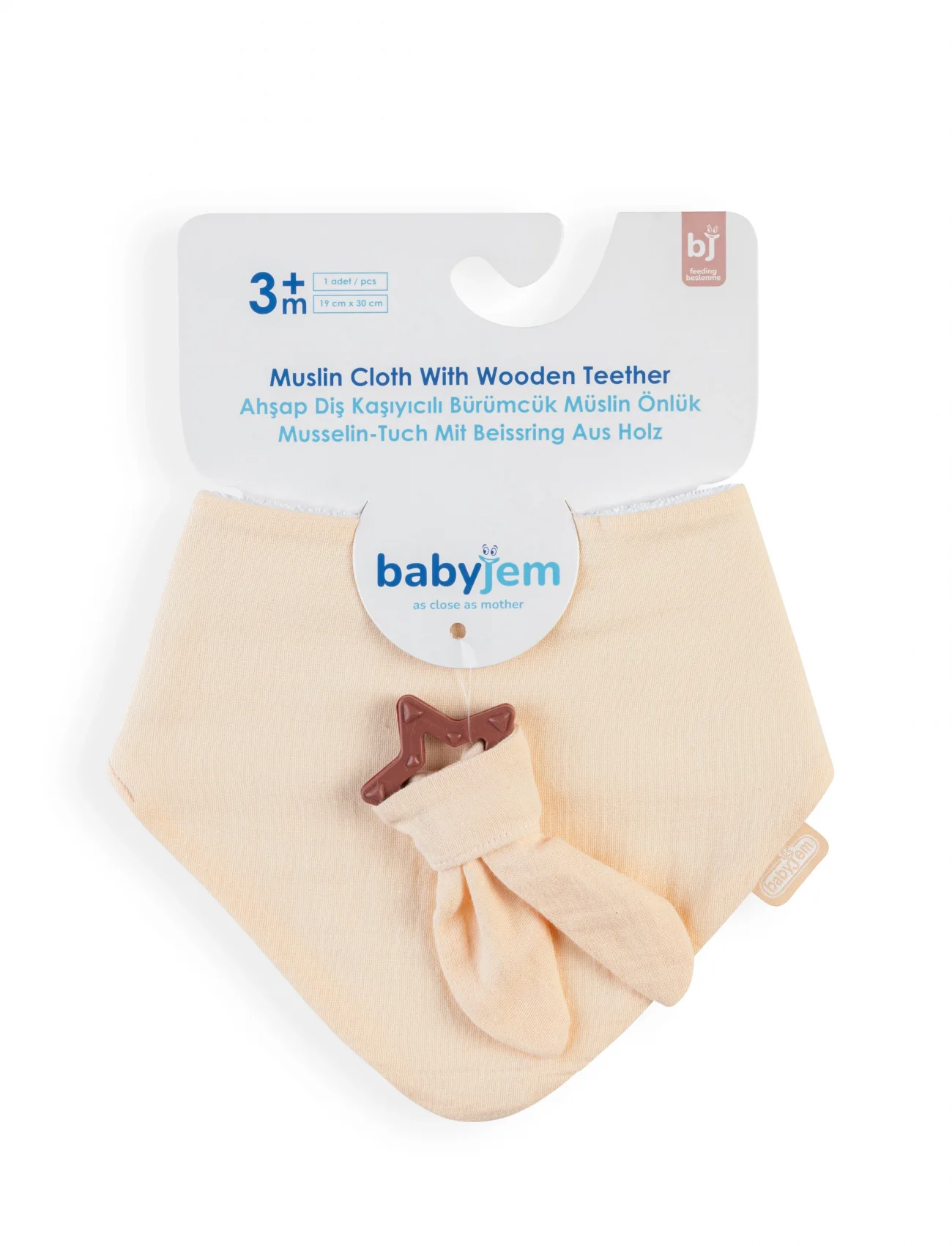 Babyjem Silikon Diş Kaşıyıcılı Müslin Önlük 736 Somon