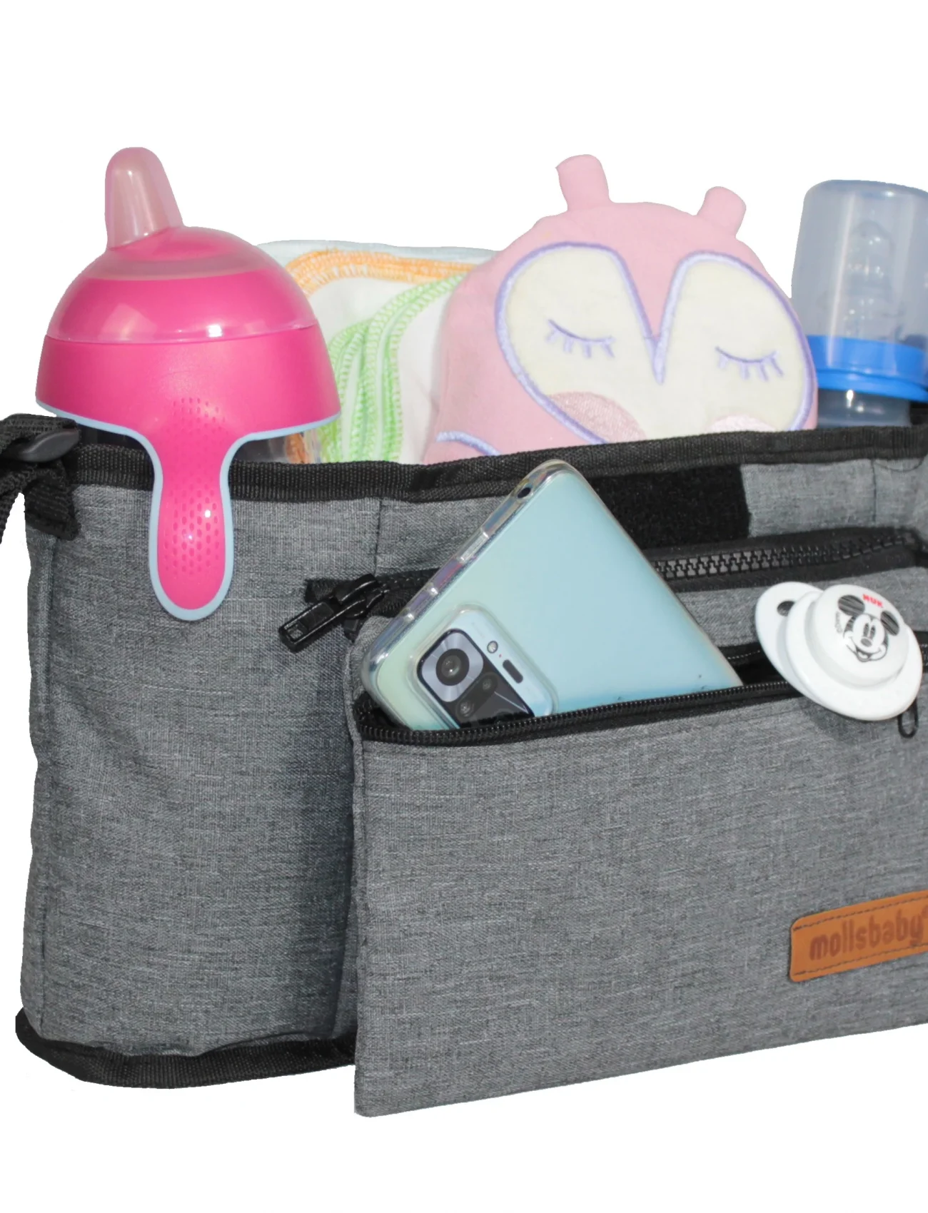 Babymol Molls Baby Bebek Arabası Organizer Çantası Gri
