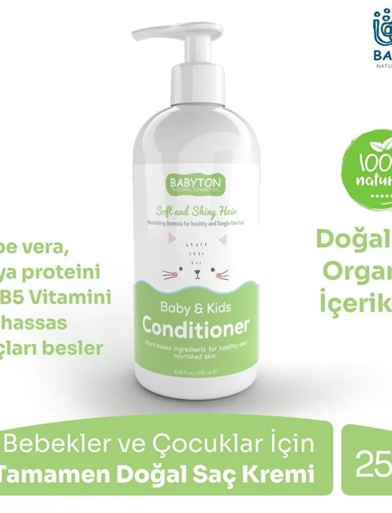 Babyton Bebek ve Çocuklar İçin Doğal Saç Kremi 250 ml