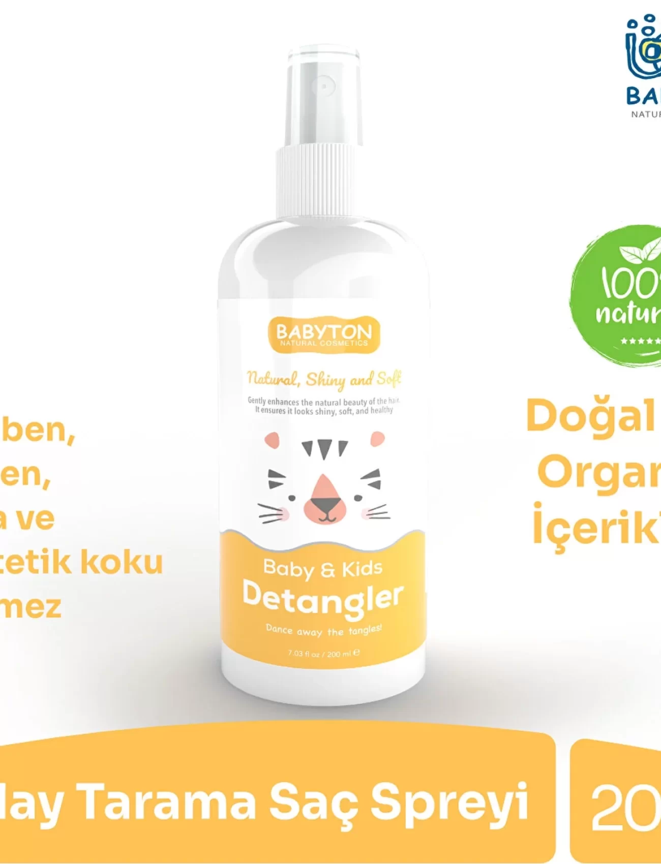 Babyton Bebek Ve Çocuklar İçin Kolay Tarama Saç Spreyi 200 Ml