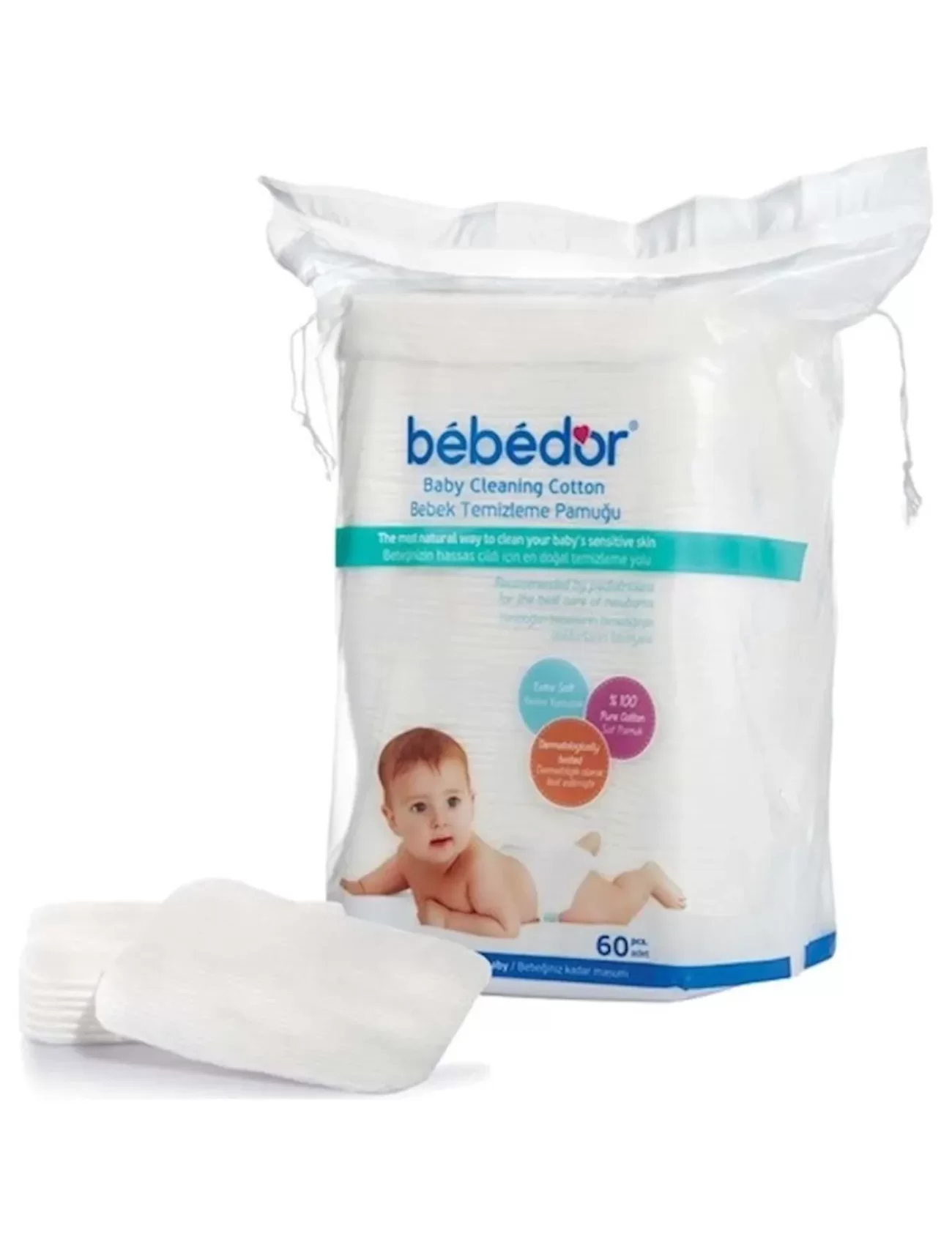 Bebedor Bebek Temizleme Pamuğu 60 Adet