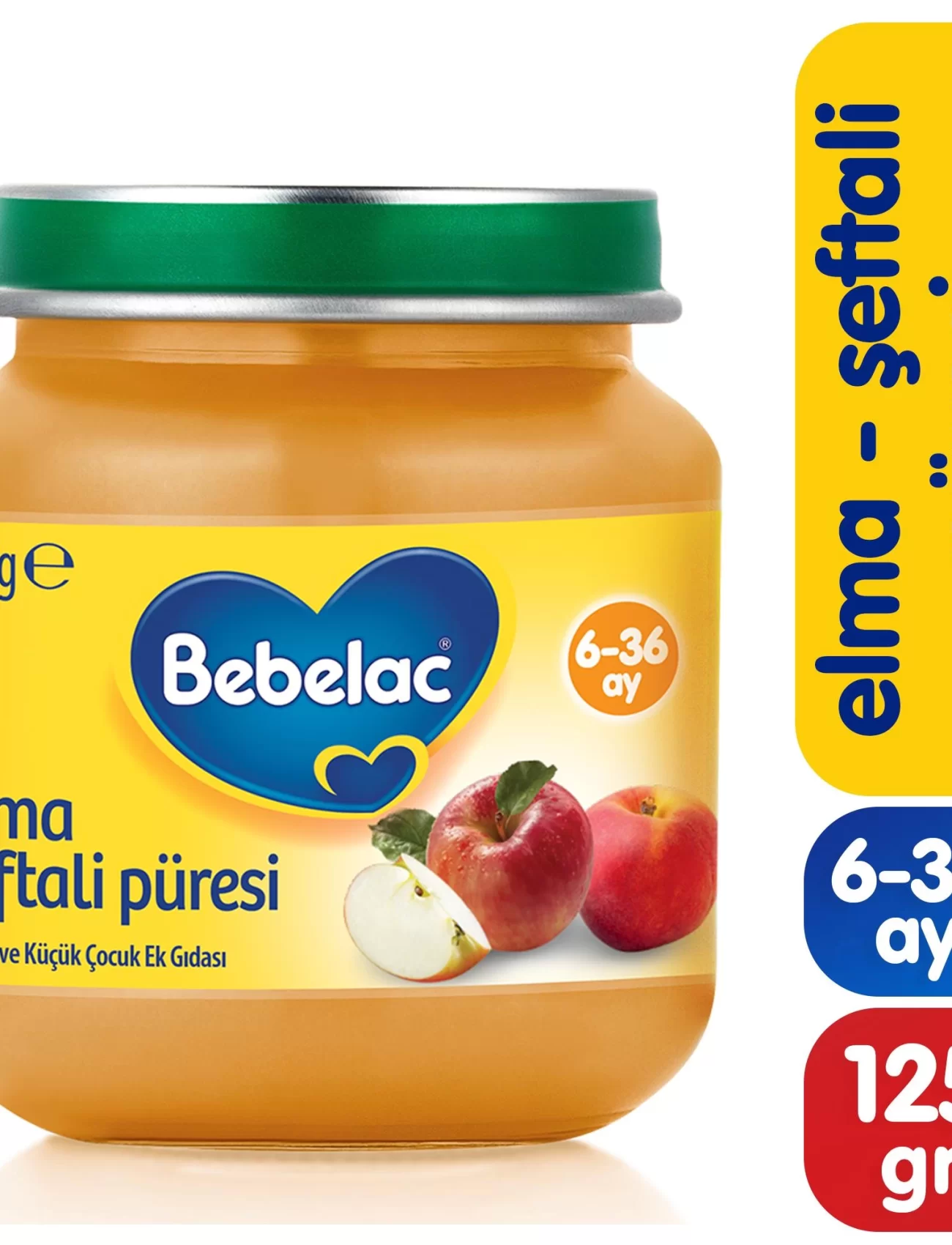 Bebelac Elma Şeftali Püresi Kavanoz Maması 125 Gr