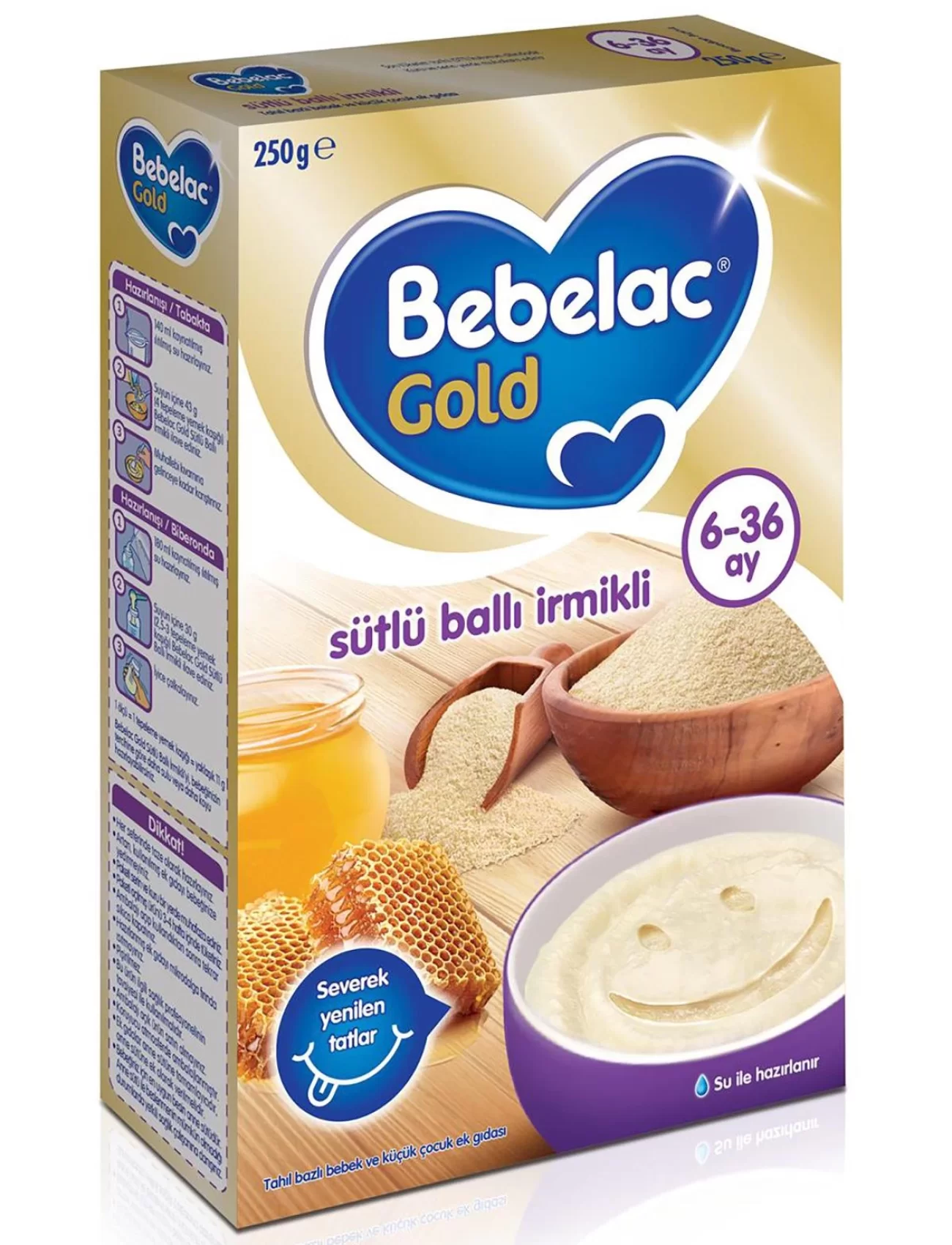 Bebelac Gold Sütlü Ballı İrmikli Kaşık Maması 250 Gr