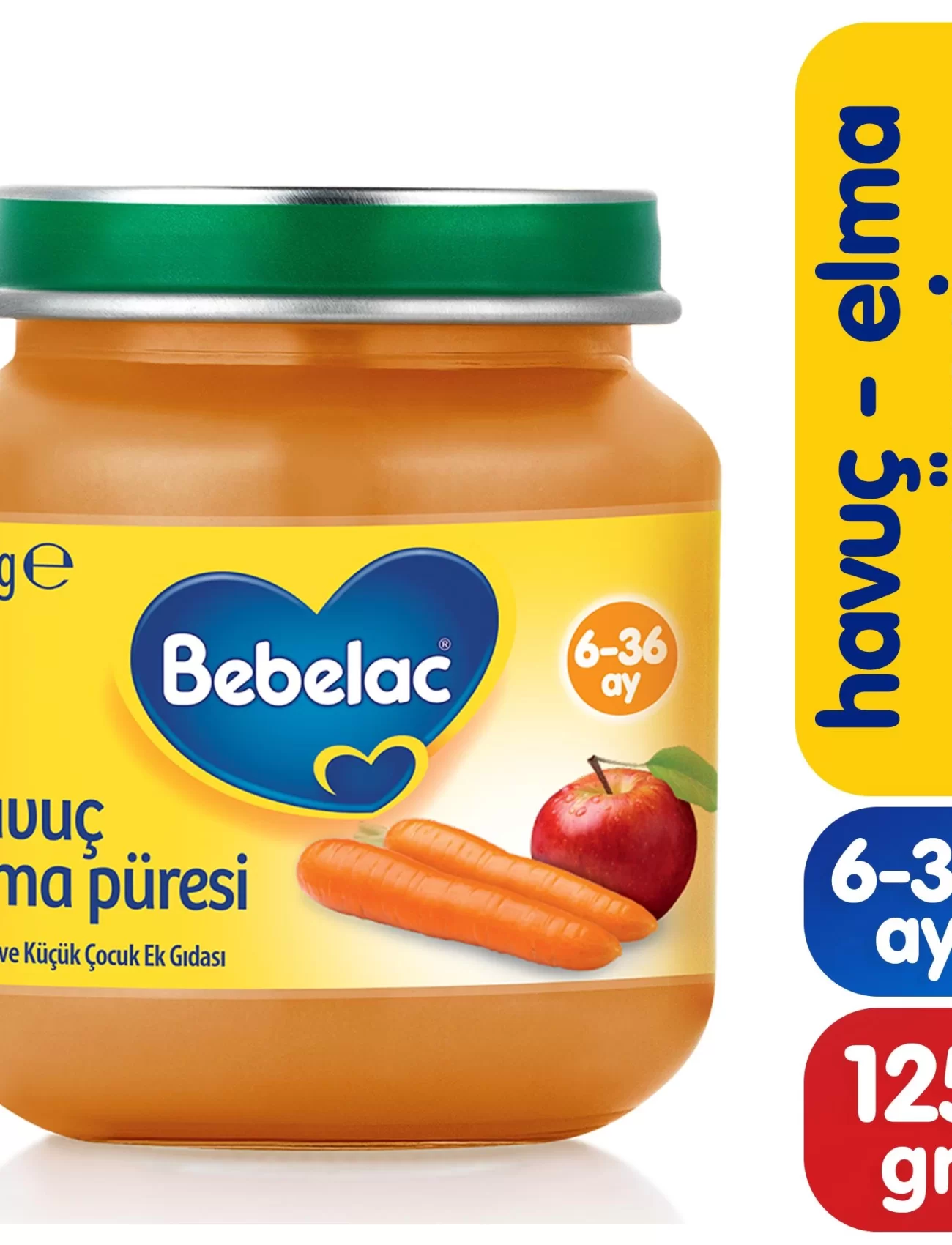 Bebelac Havuç Elma Püreli Kavanoz Maması 125 Gr