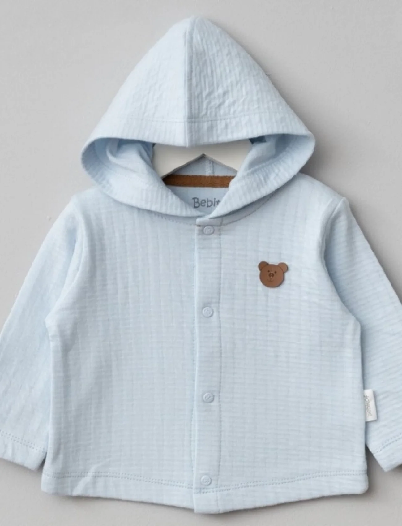 Bebitof Kapüşonlu Bebek Hırka 80153 Koyu Mavi
