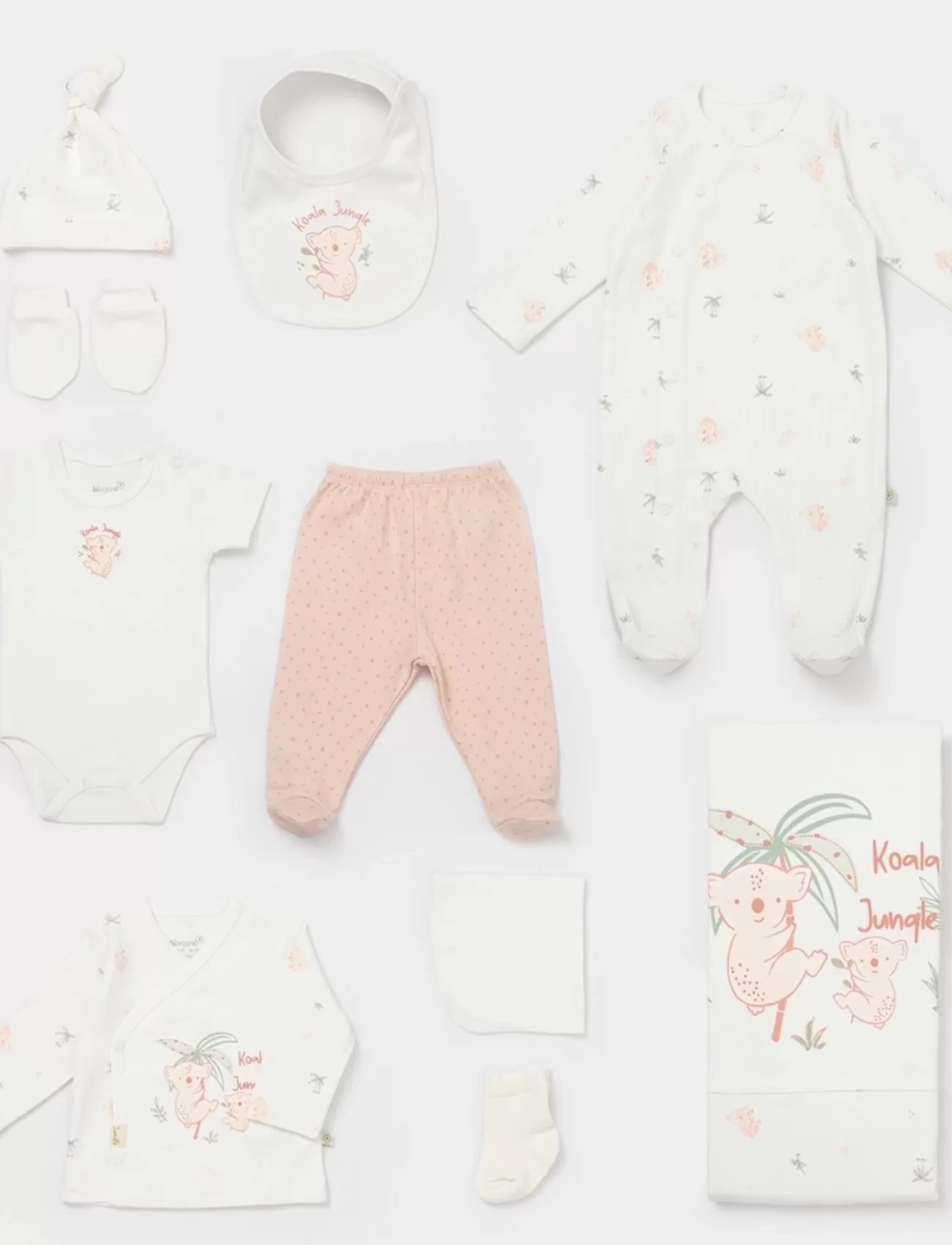 Bibaby Biorganic Koala Jungle 10lu Hastane Çıkış Seti 63226 Pembe