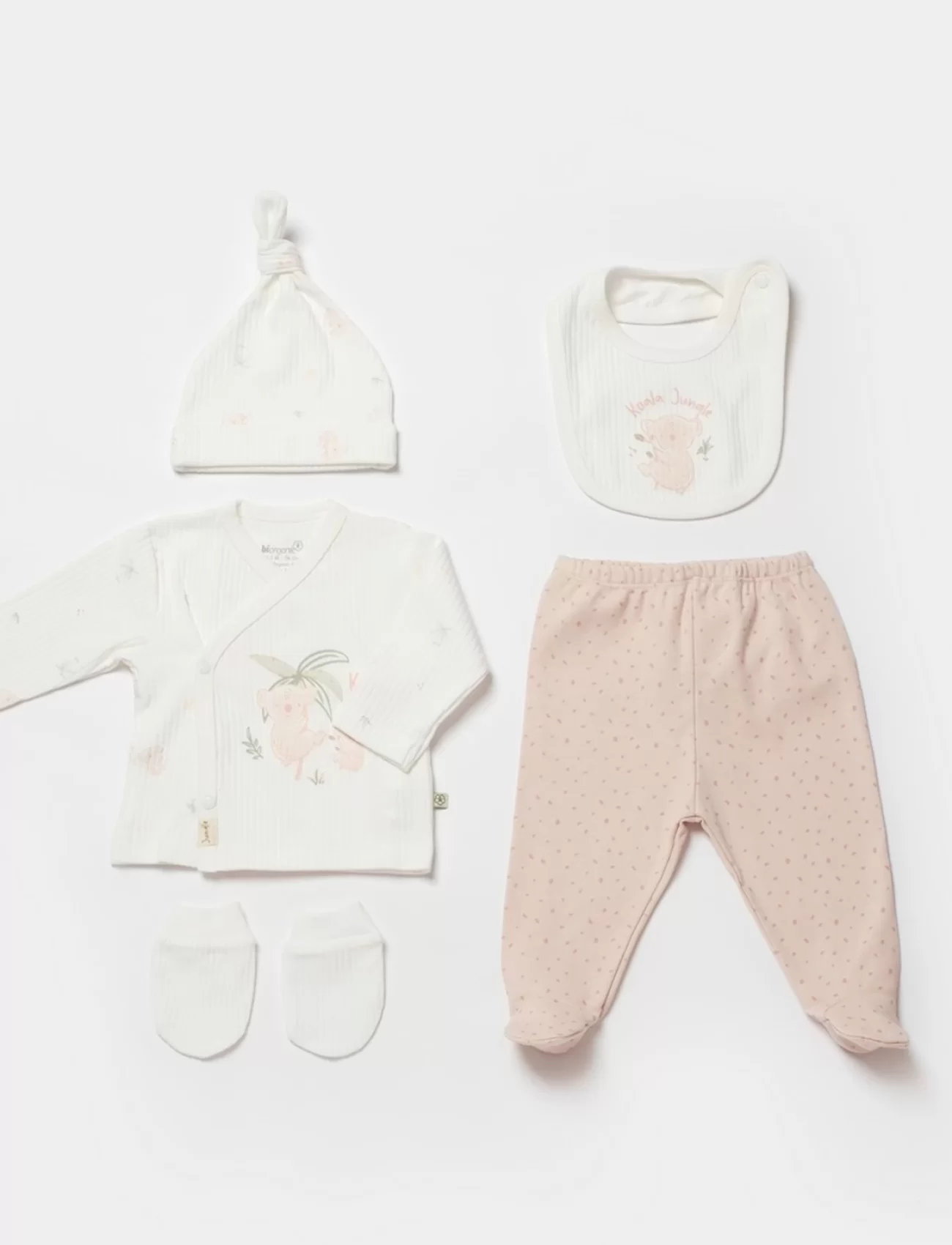Bibaby Biorganic Koala Jungle 5Li Hastane Çıkış Seti 62325 Pembe