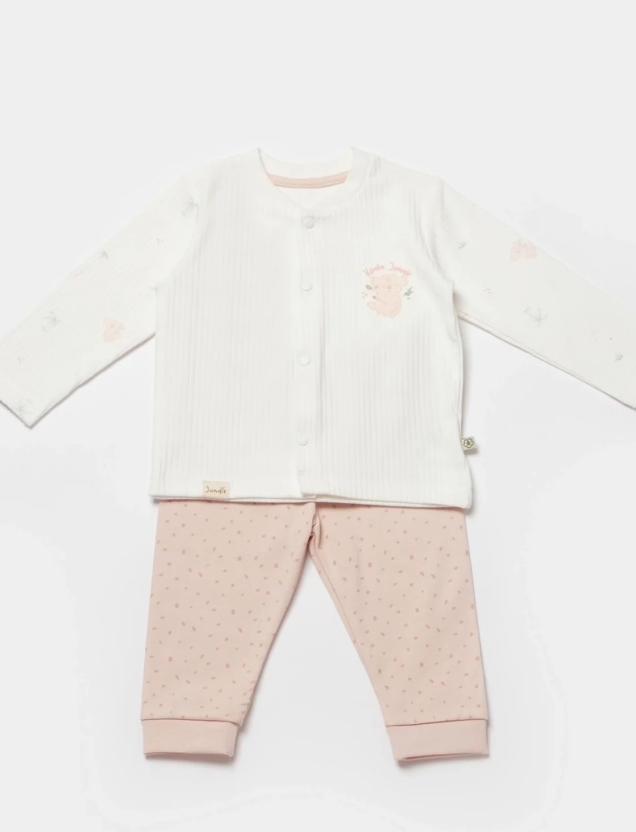 Bibaby Biorganic Koala Jungle Bebek Pijama Takımı 59777 Pembe