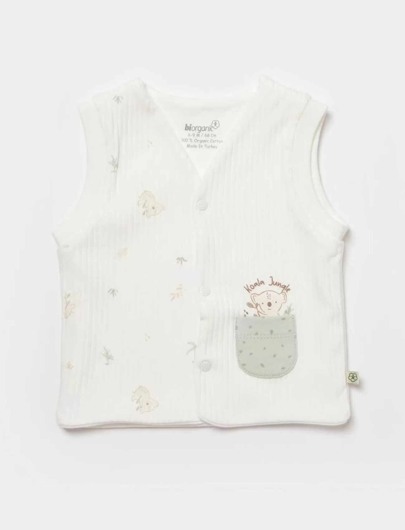 Bibaby Biorganic Koala Jungle Bebek Yelek 61494 Mint