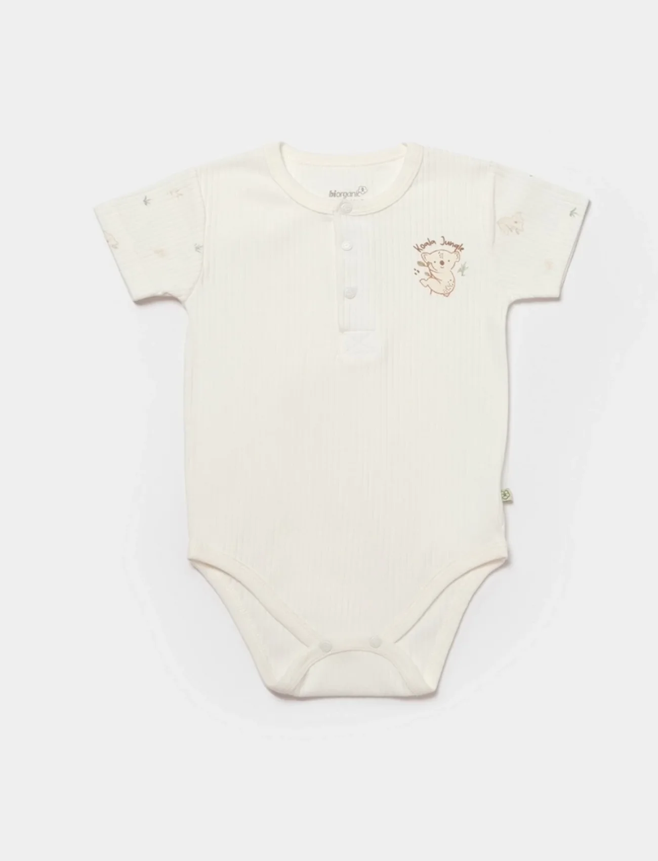 Bibaby Biorganic Koala Jungle Kısa Kol Bebek Body 56972 Mint