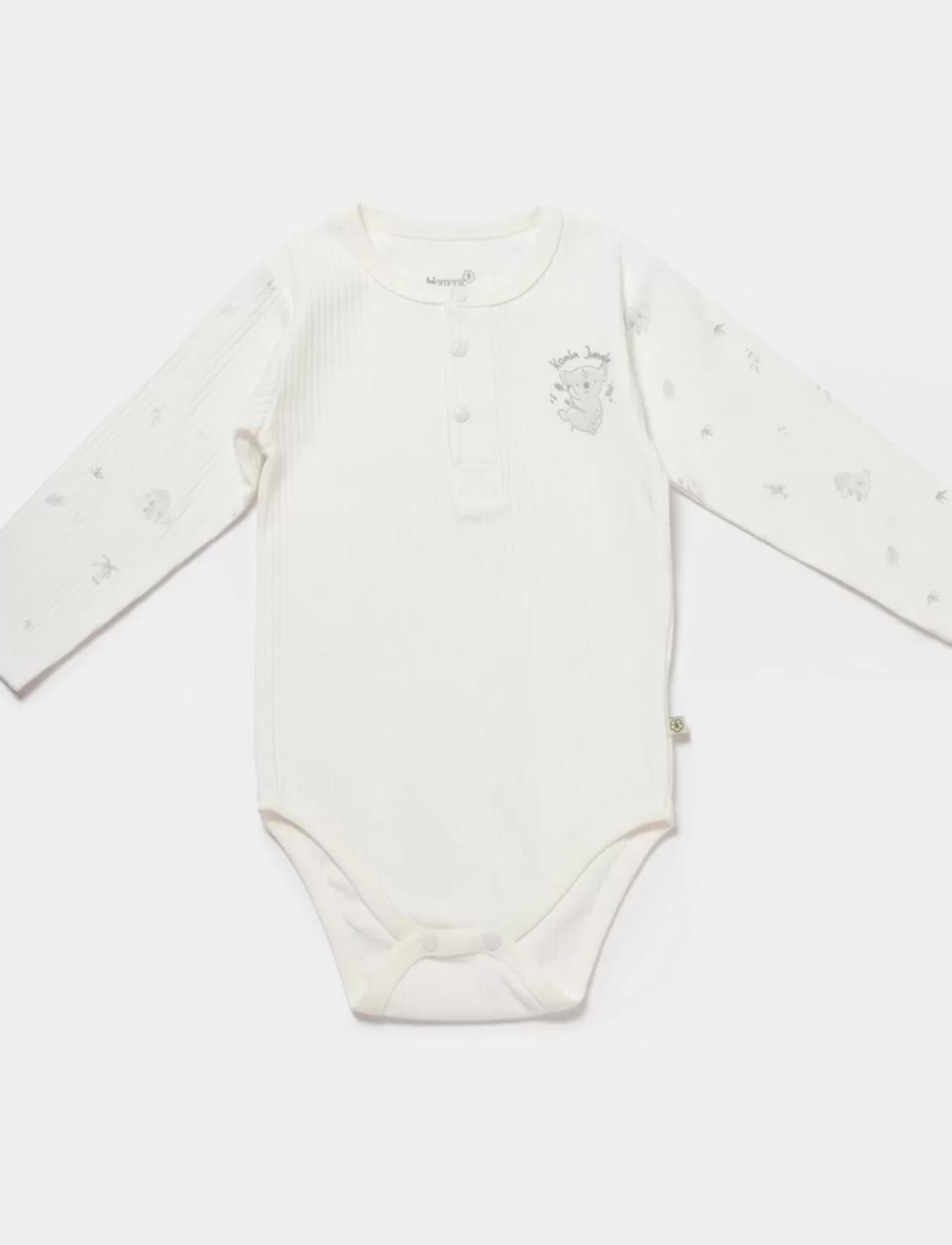 Bibaby Biorganic Koala Jungle Uzun Kol Bebek Body 56973 Gri