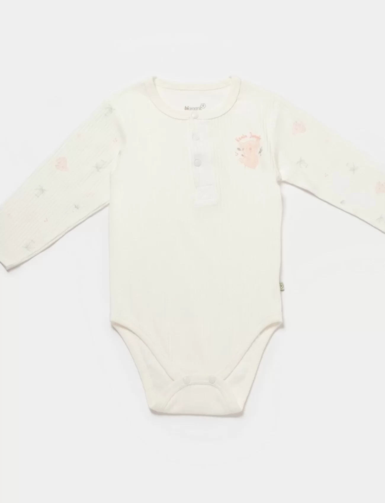 Bibaby Biorganic Koala Jungle Uzun Kol Bebek Body 56973 Pembe