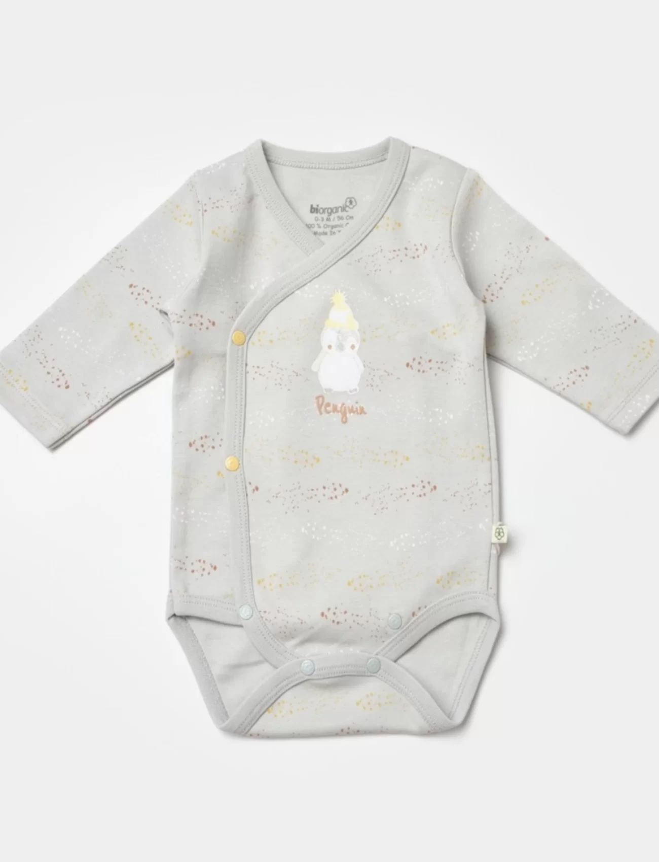 Bibaby Biorganic Penguin Club Bebek Body 56004 Ekru Gri