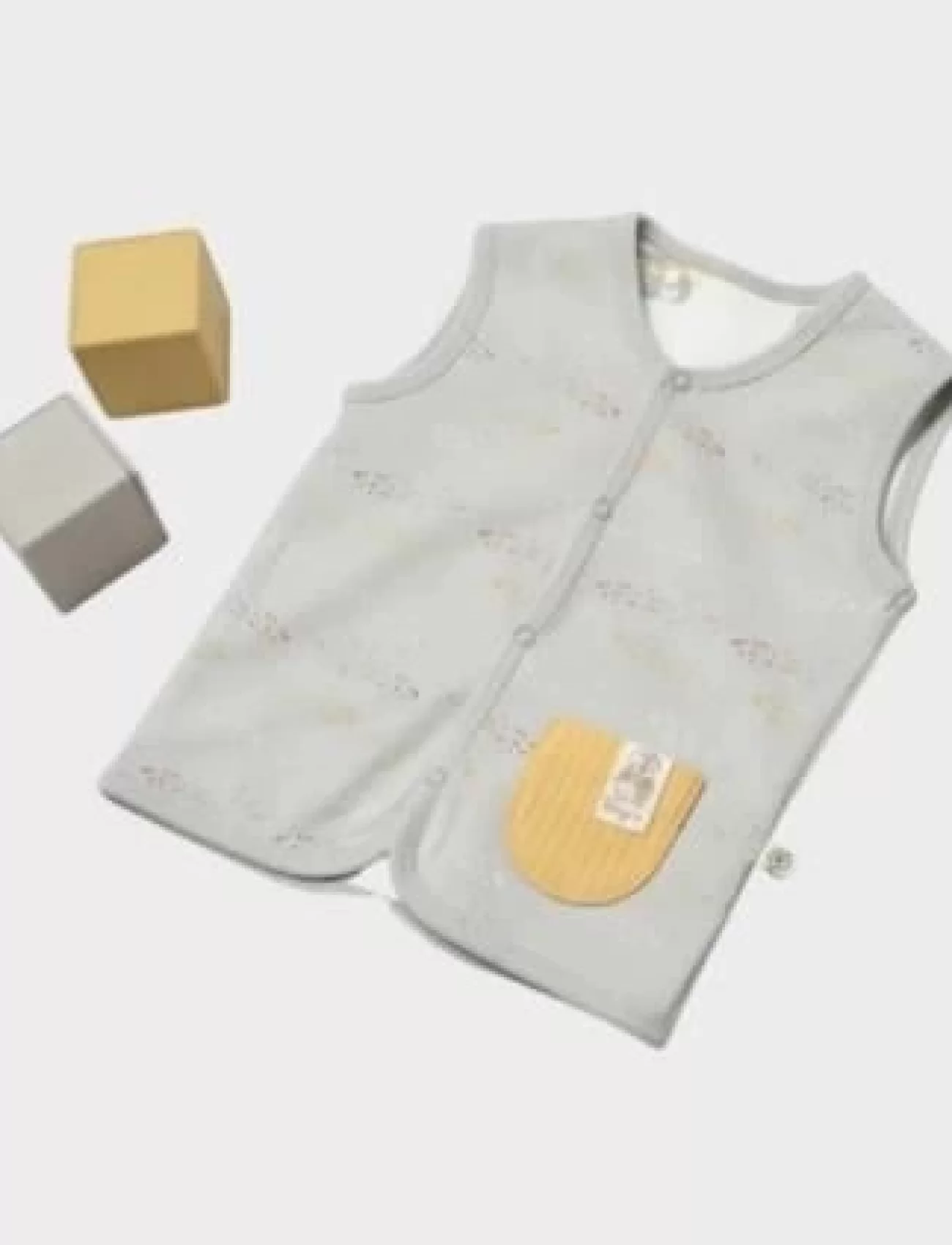 Bibaby Biorganic Penguin Club Yelek 61511 Ekru Gri