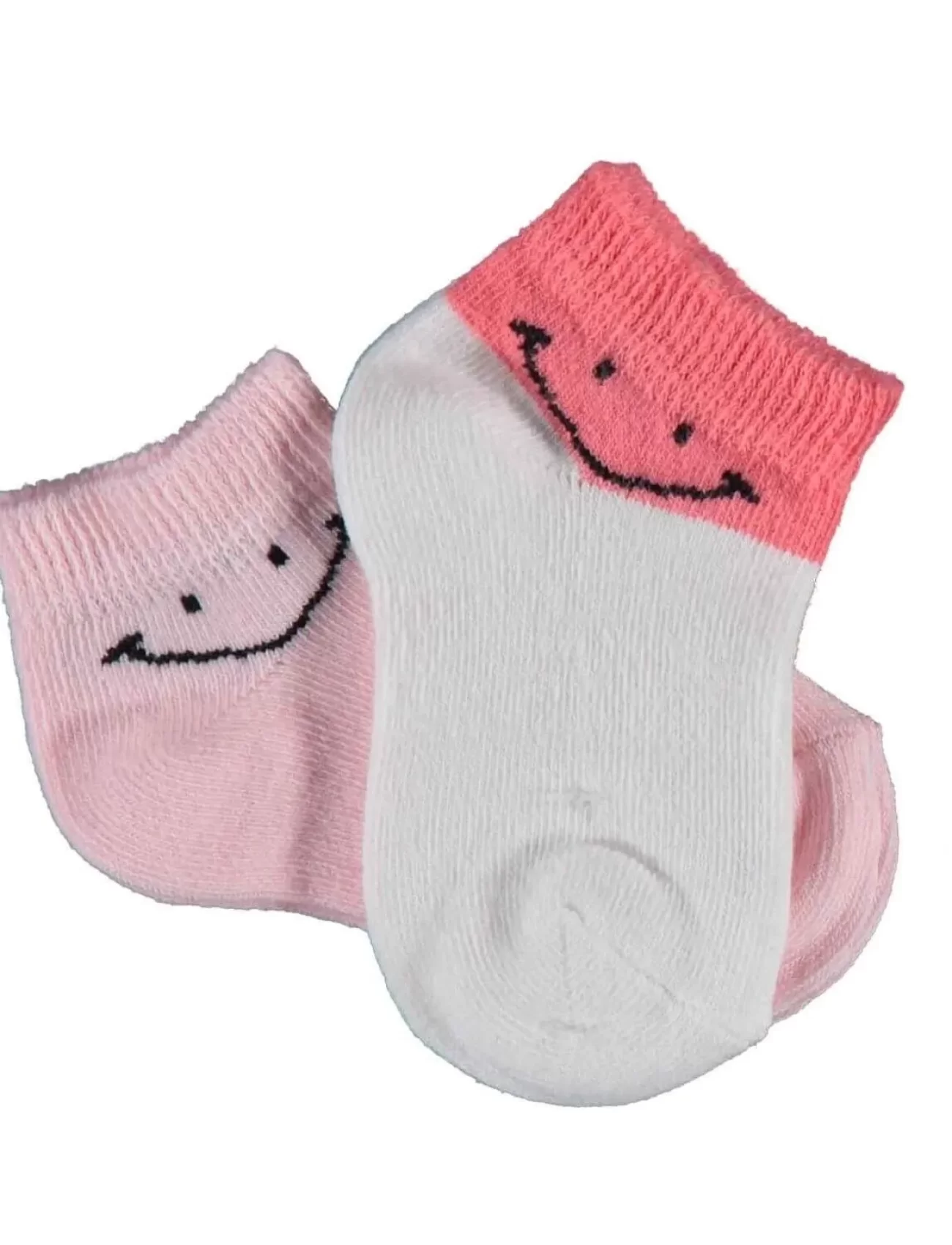 Bibaby Biorganic Smile 2Li Yaş Patik Çorap 68428 Ekru Pembe