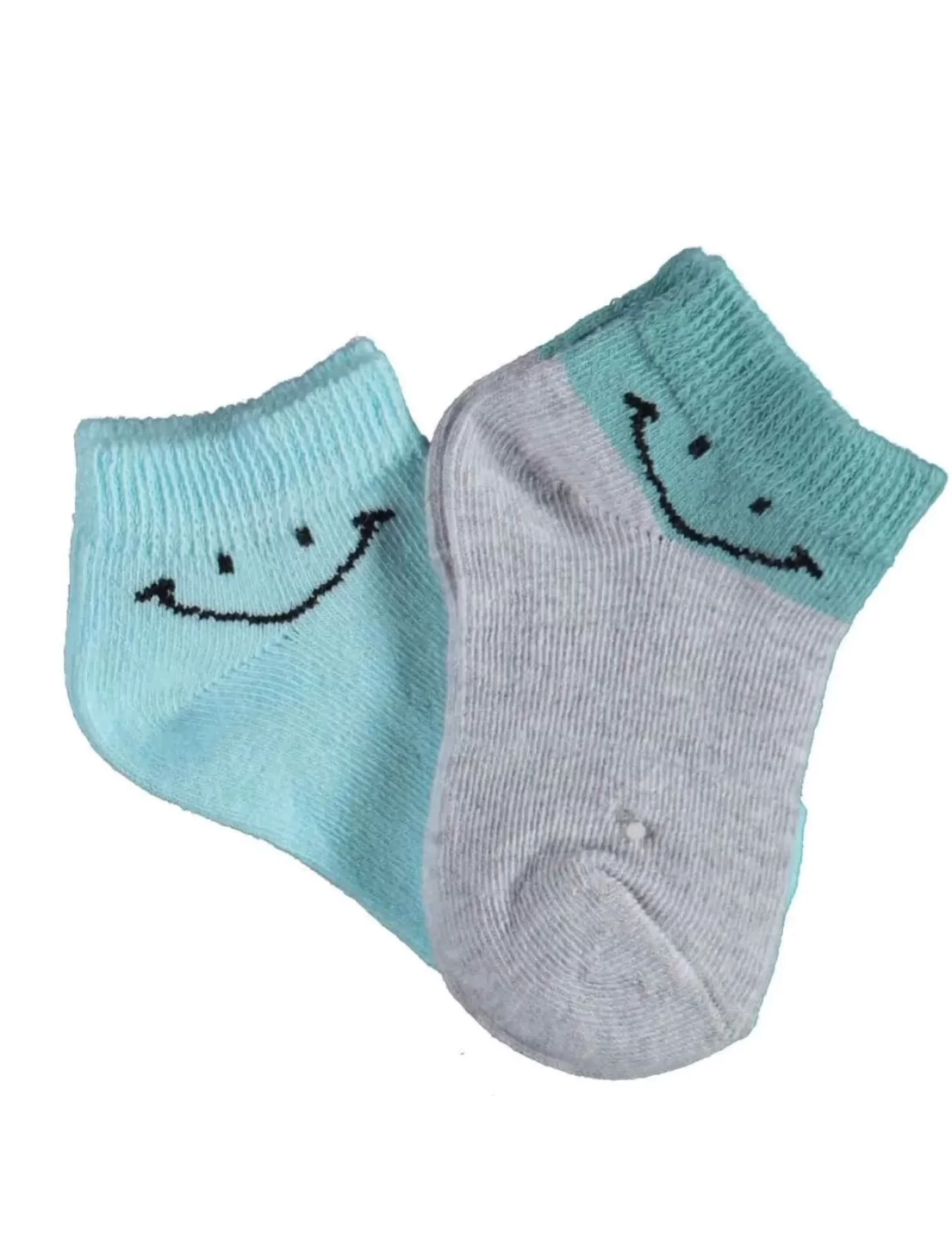 Bibaby Biorganic Smile 2Li Yaş Patik Çorap 68428 Gri Mint