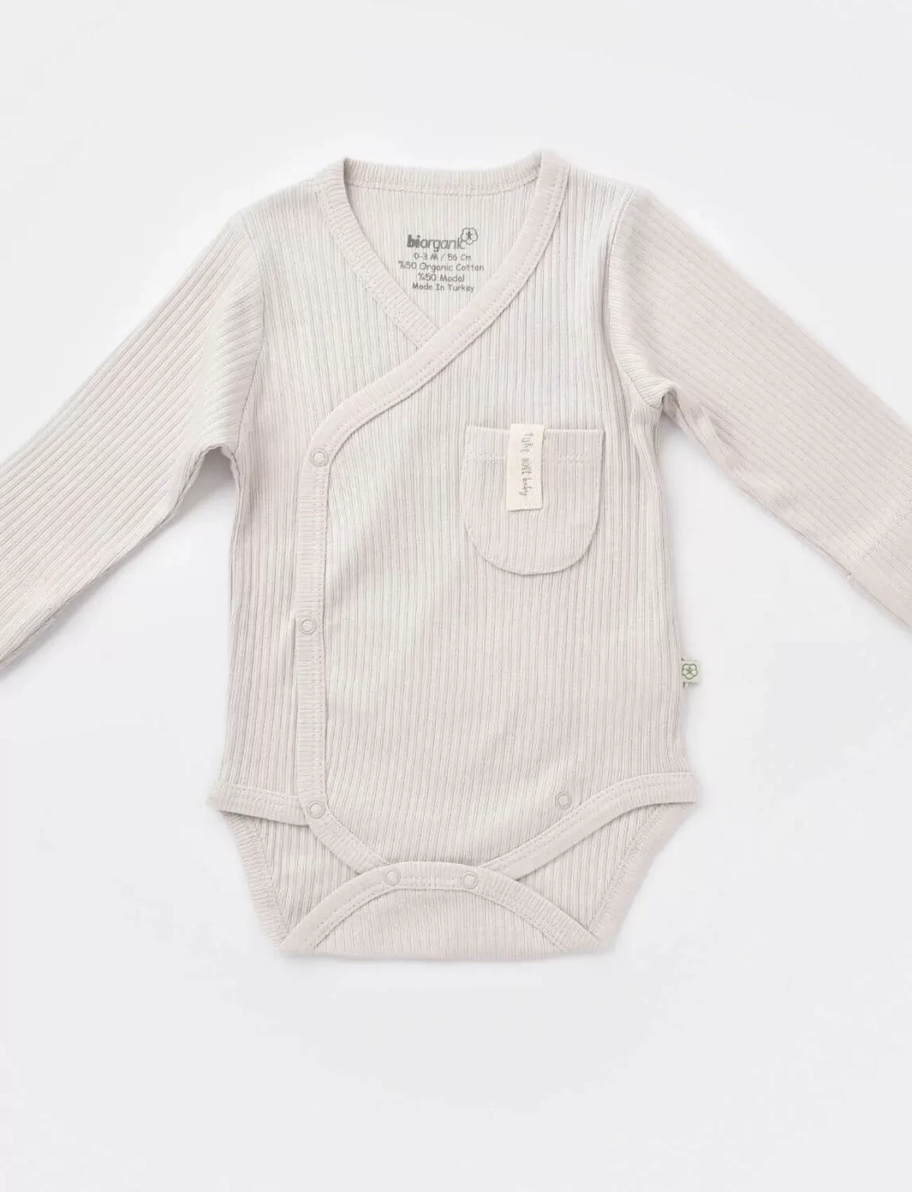 Bibaby Biorganic Soft Modal Eldivenli Kruvaze Body 56904 Gri