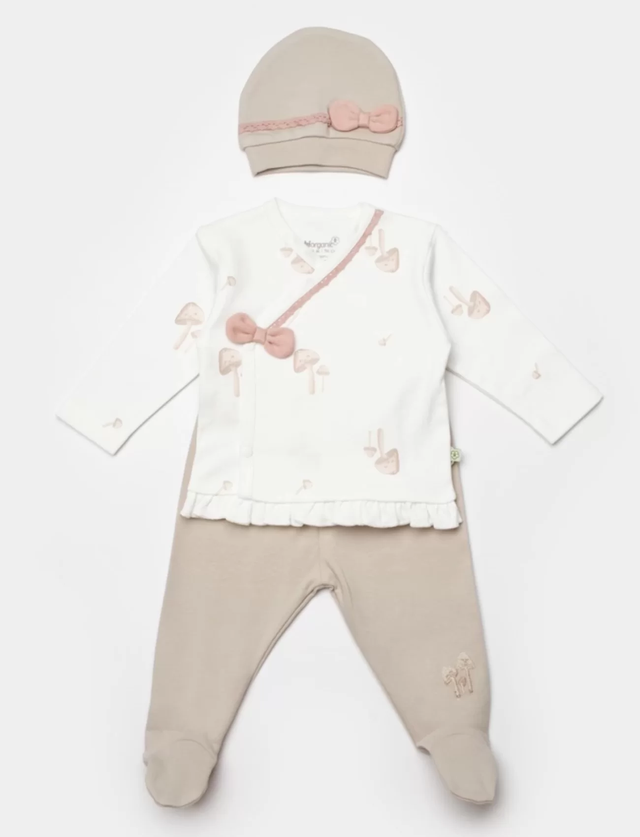 Bibaby Biorganic Sweet Lady Bebek 3lü Zıbın Takım 73347 Light Beige